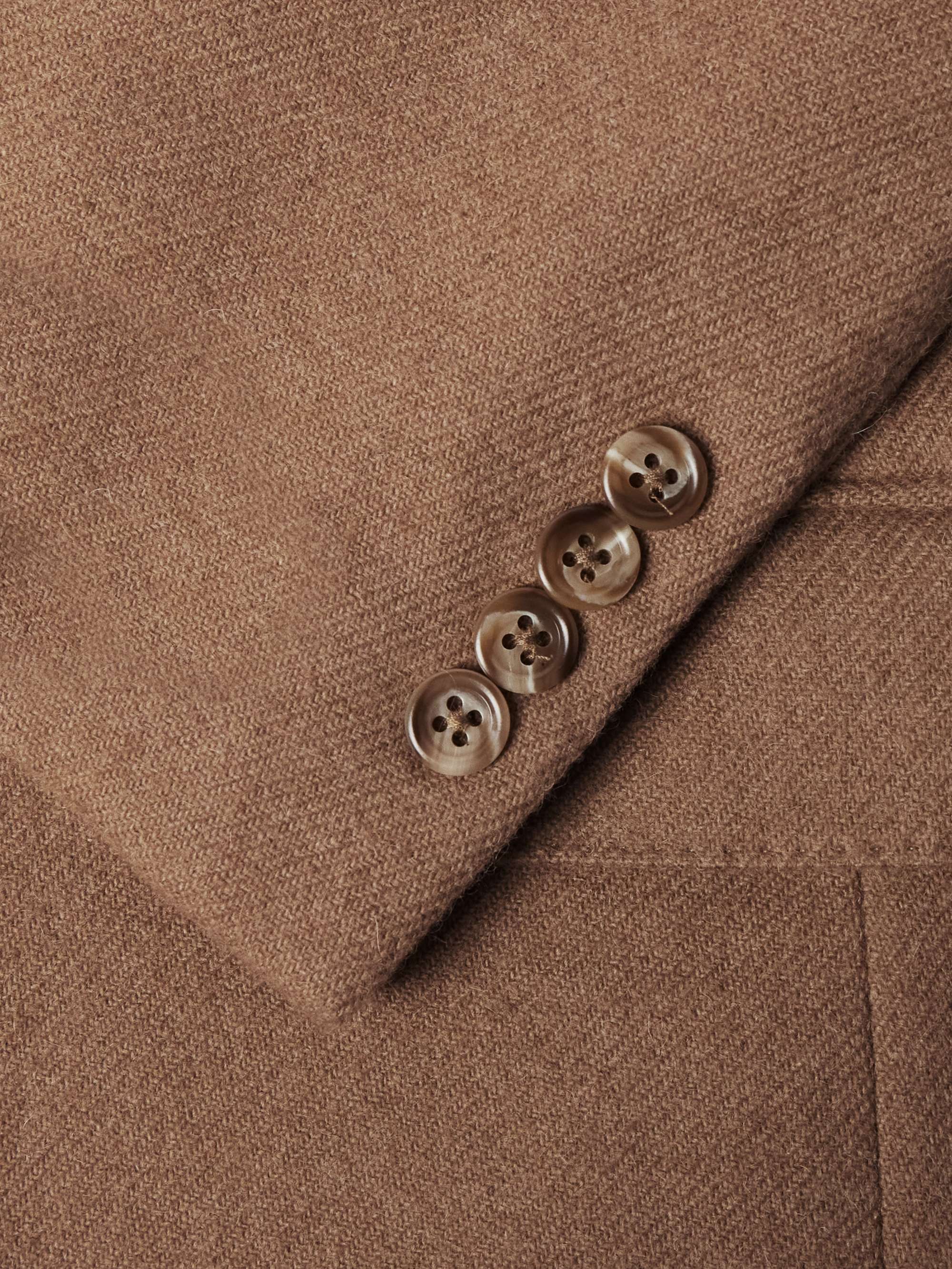 Slim-Fit Double-Breasted Camel Hair Blazer view