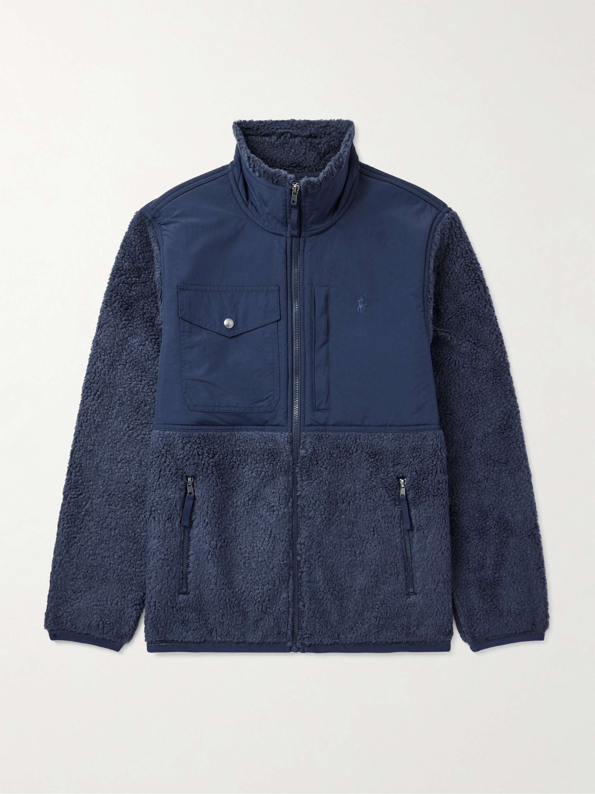 Shell-Trimmed Fleece Jacket view