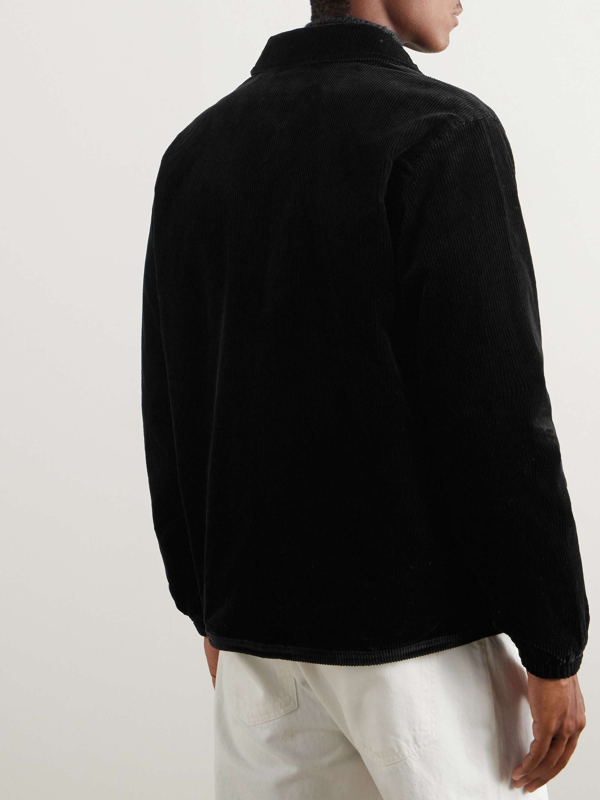 Logo-Embroidered Cotton-Corduroy Jacket view