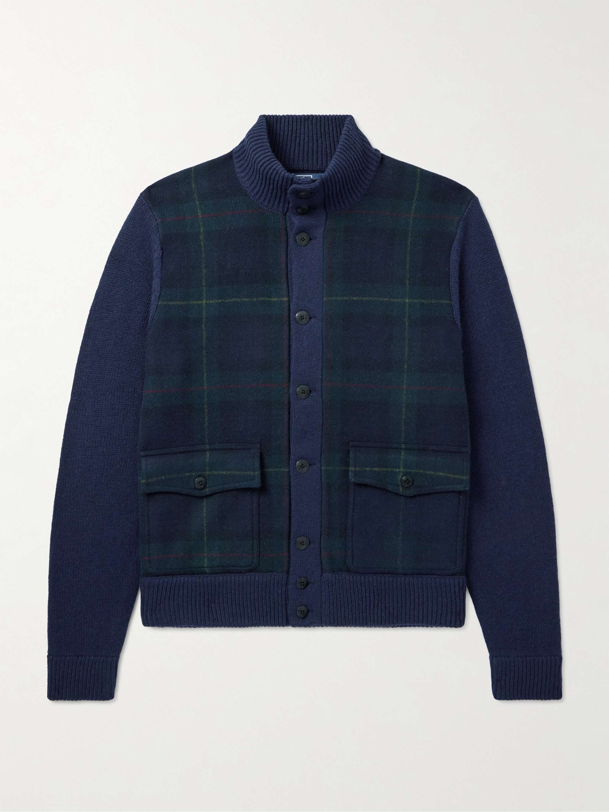 Wool and Checked Flannel Cardigan view
