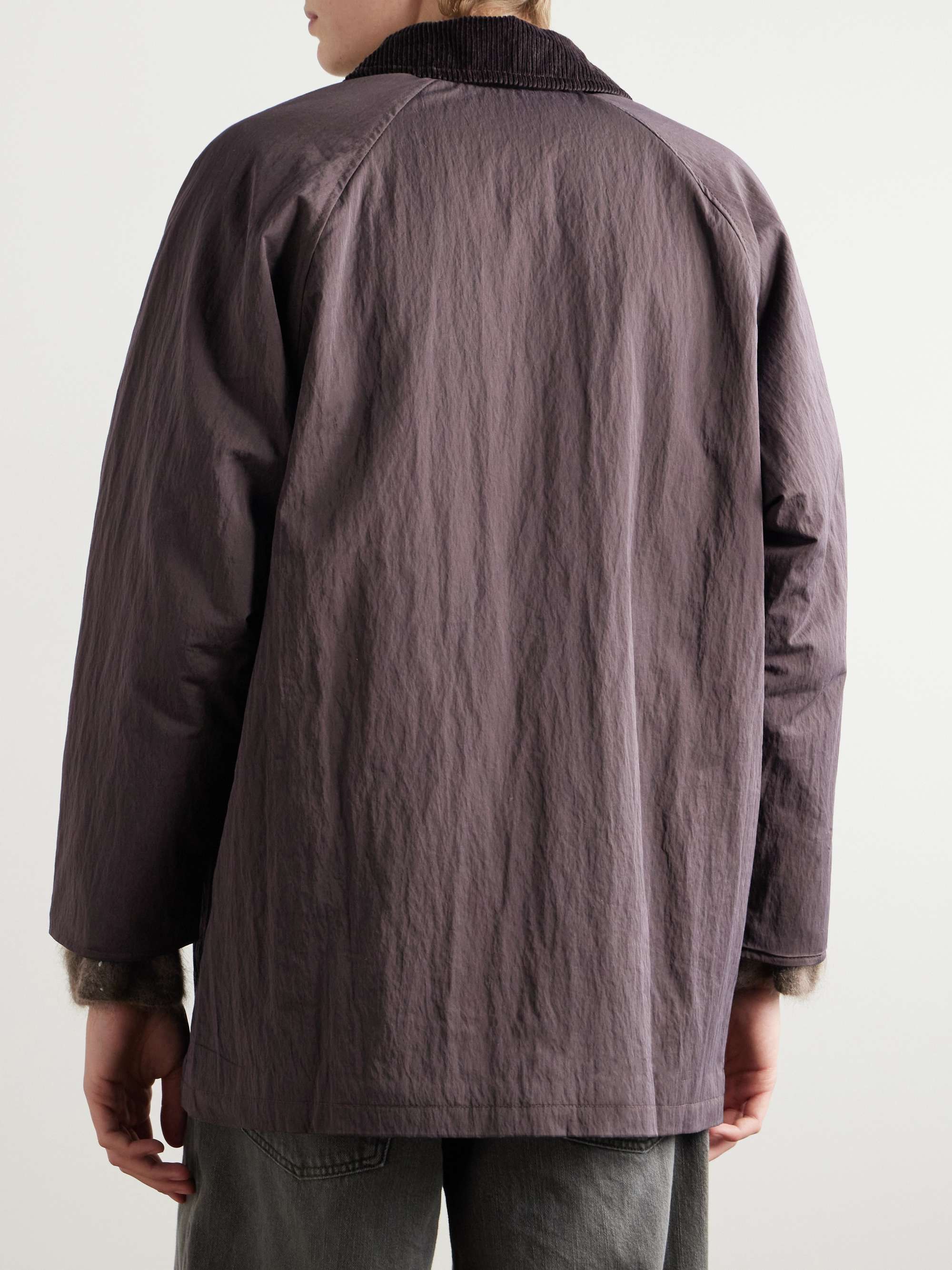 Corduroy-Trimmed Crinkled-Gabardine Jacket view