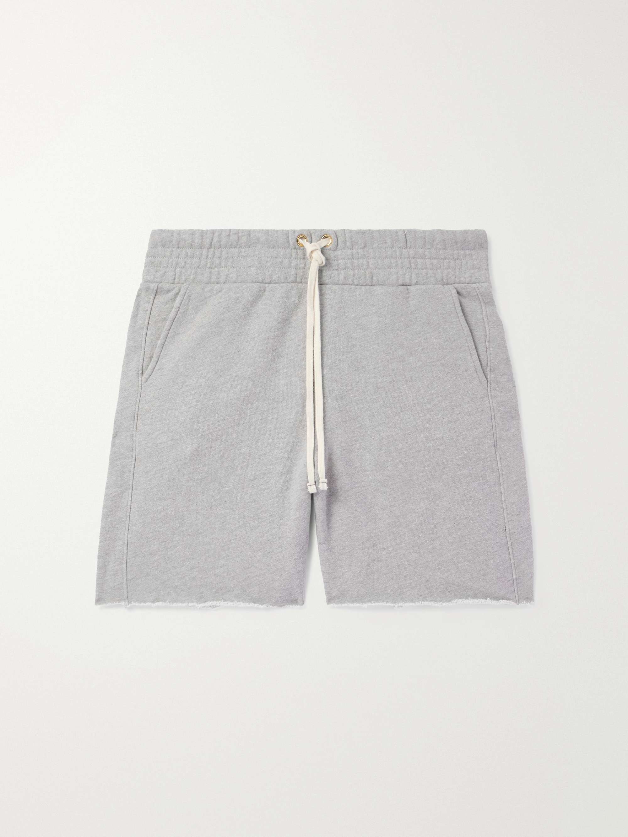 Straight-Leg Garment-Dyed Cotton-Jersey Drawstring Shorts view
