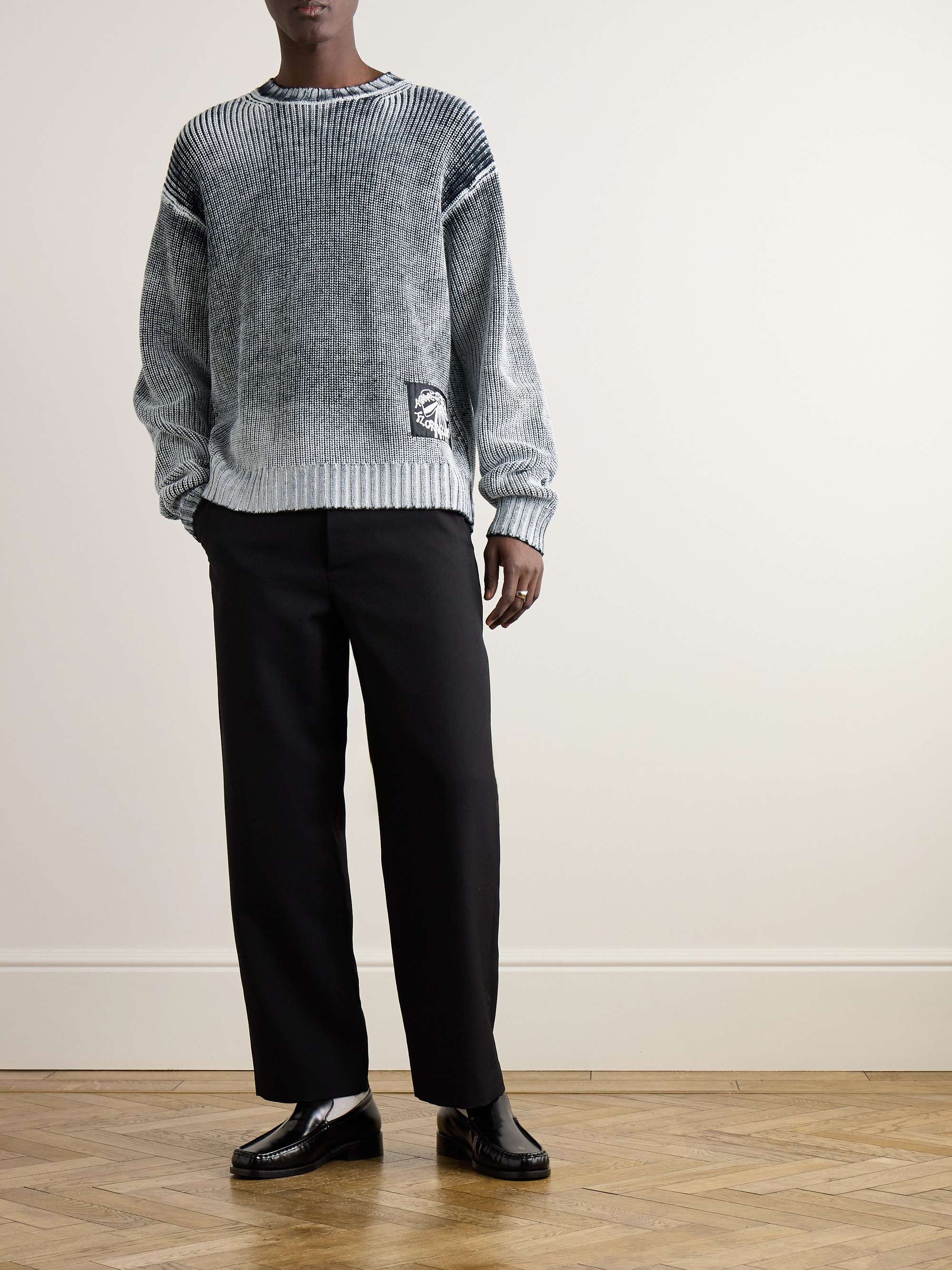 Kype Logo-Appliquéd Ribbed Wool-Blend Sweater view