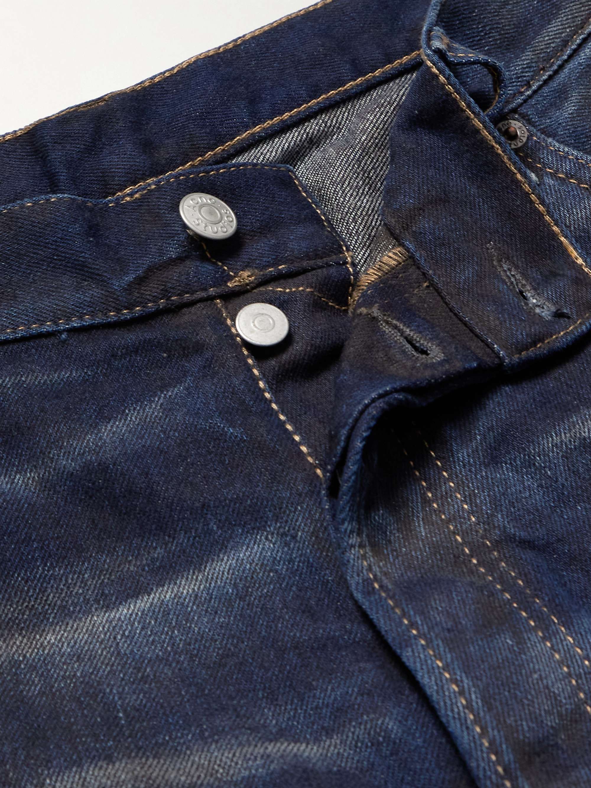 2023M Wide-Leg Leather-Trimmed Jeans view