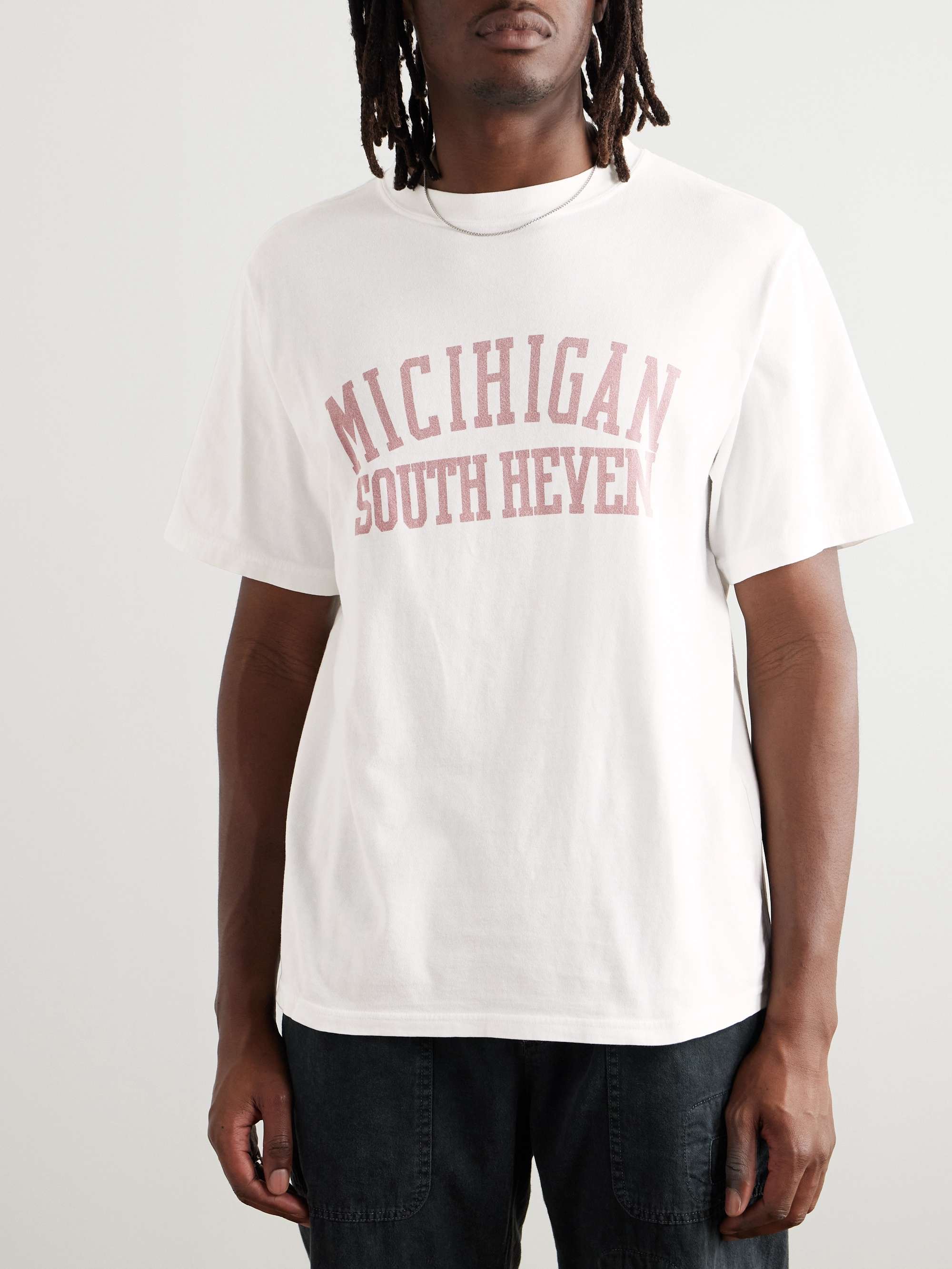 Michigan Slim-Fit Printed Cotton-Jersey T-Shirt view
