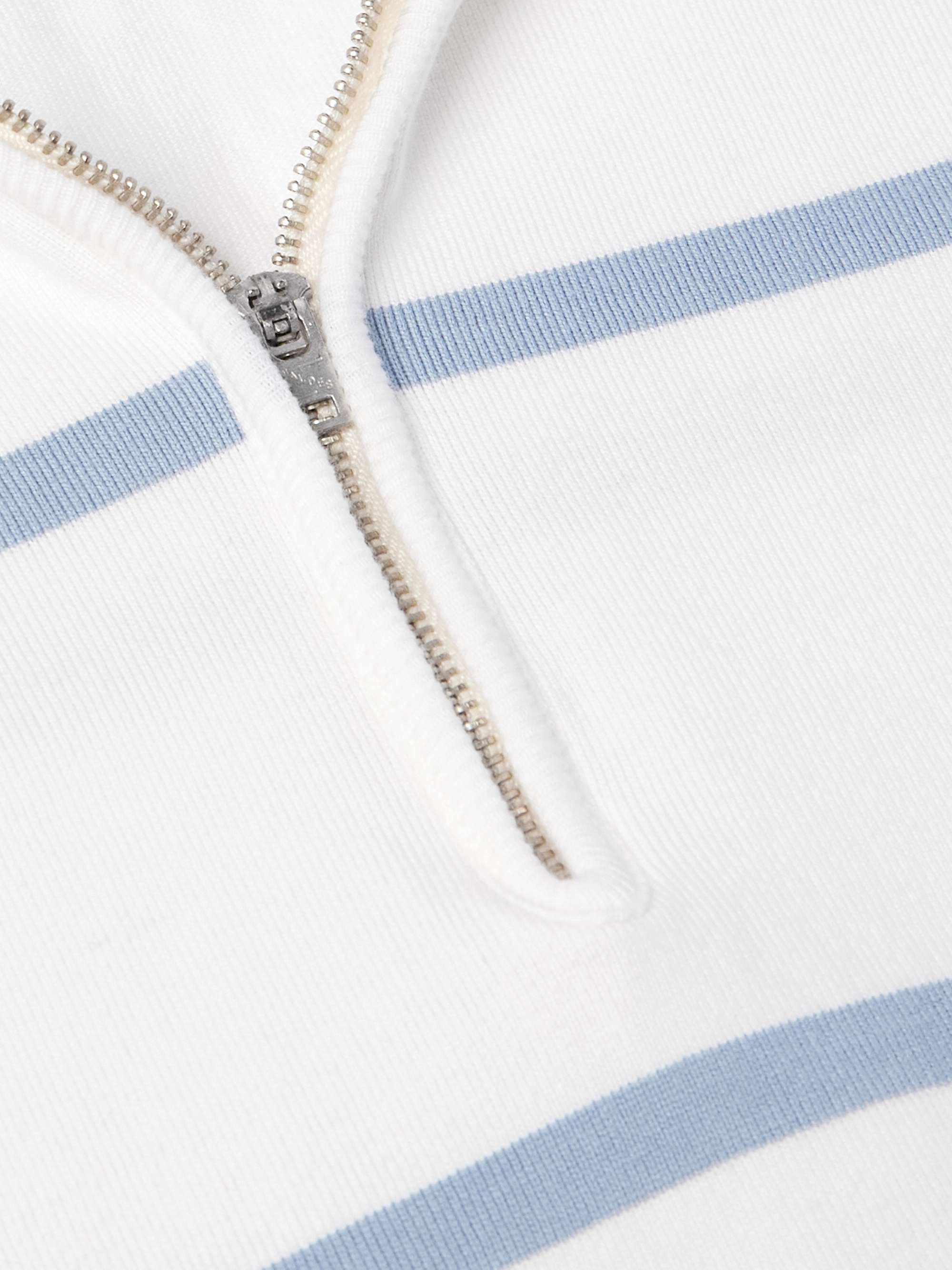 Striped Cotton-Jersey Half-Zip Polo Shirt view