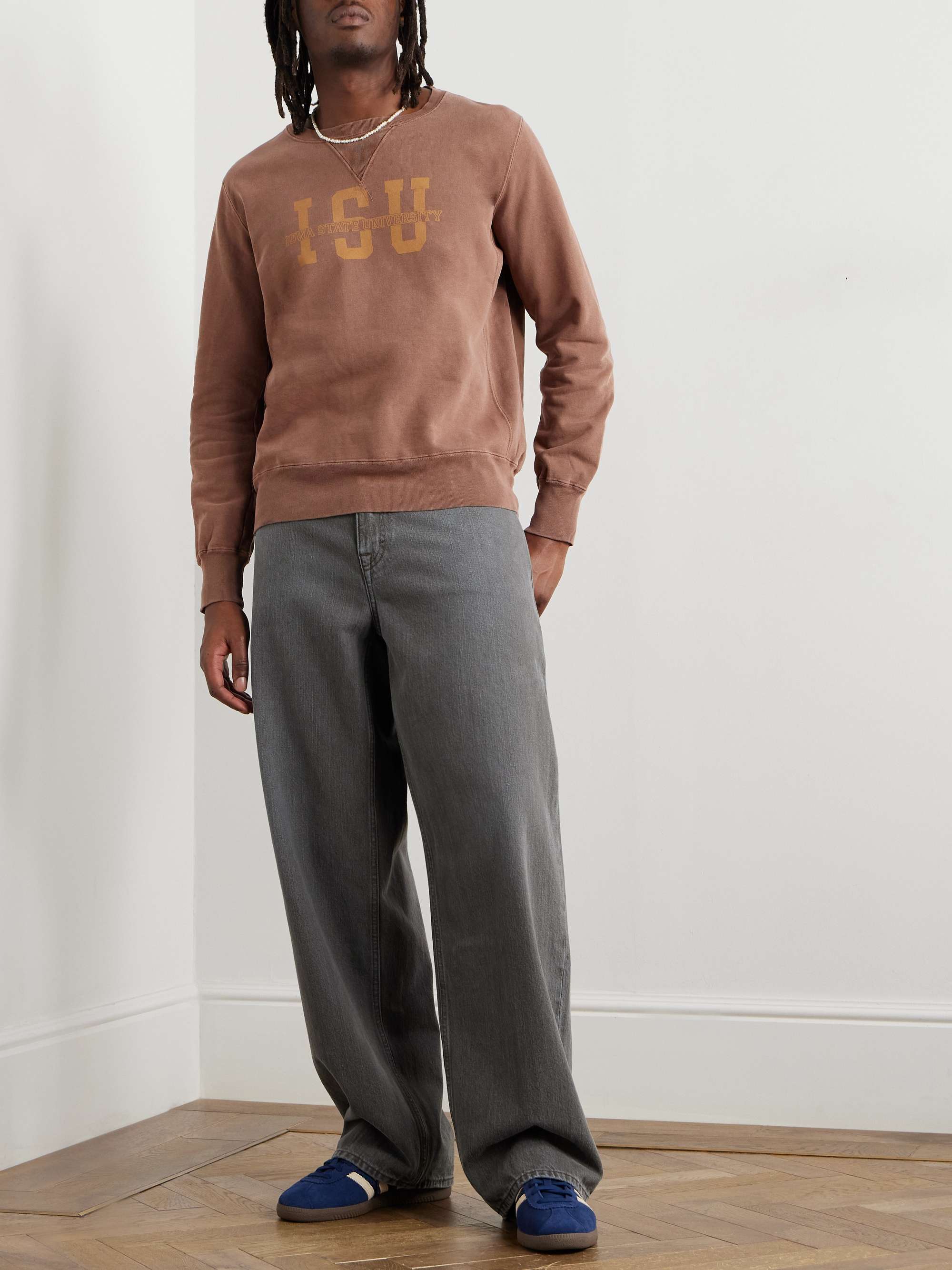Isu Distressed Printed Cotton-Jersey Sweatshirt view
