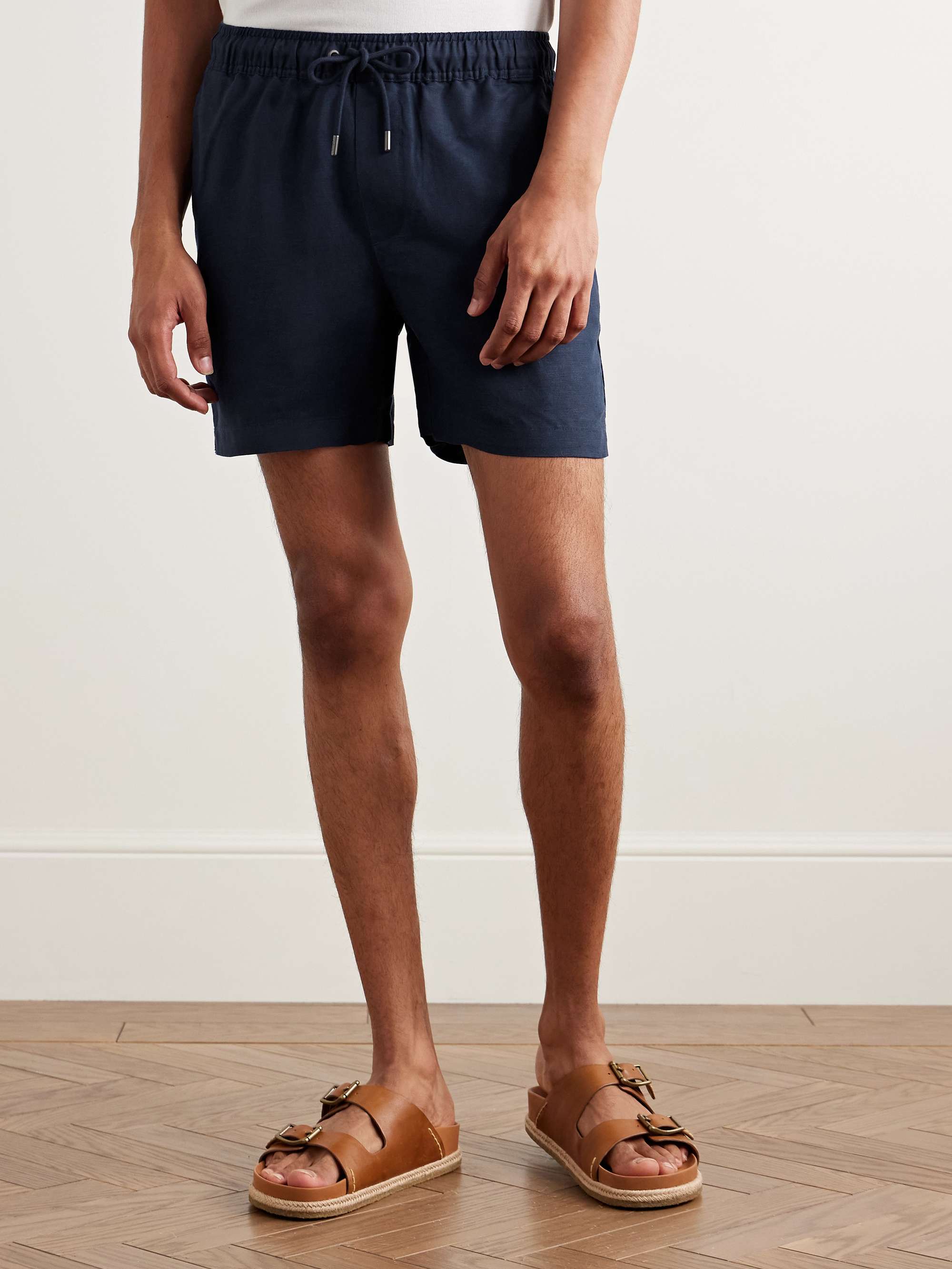 Air Straight-Leg Linen and Lyocell-Blend Drawstring Shorts view