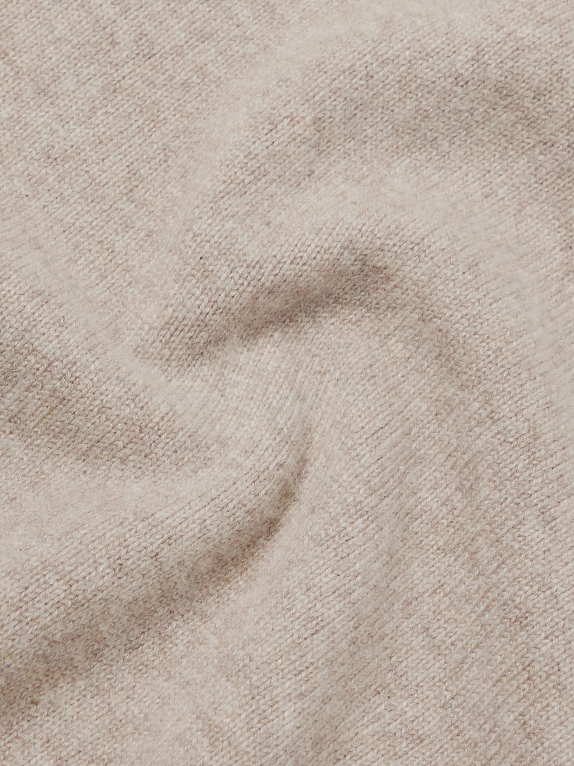 Intrecciato Leather-Trimmed Cashmere-Blend Sweater view