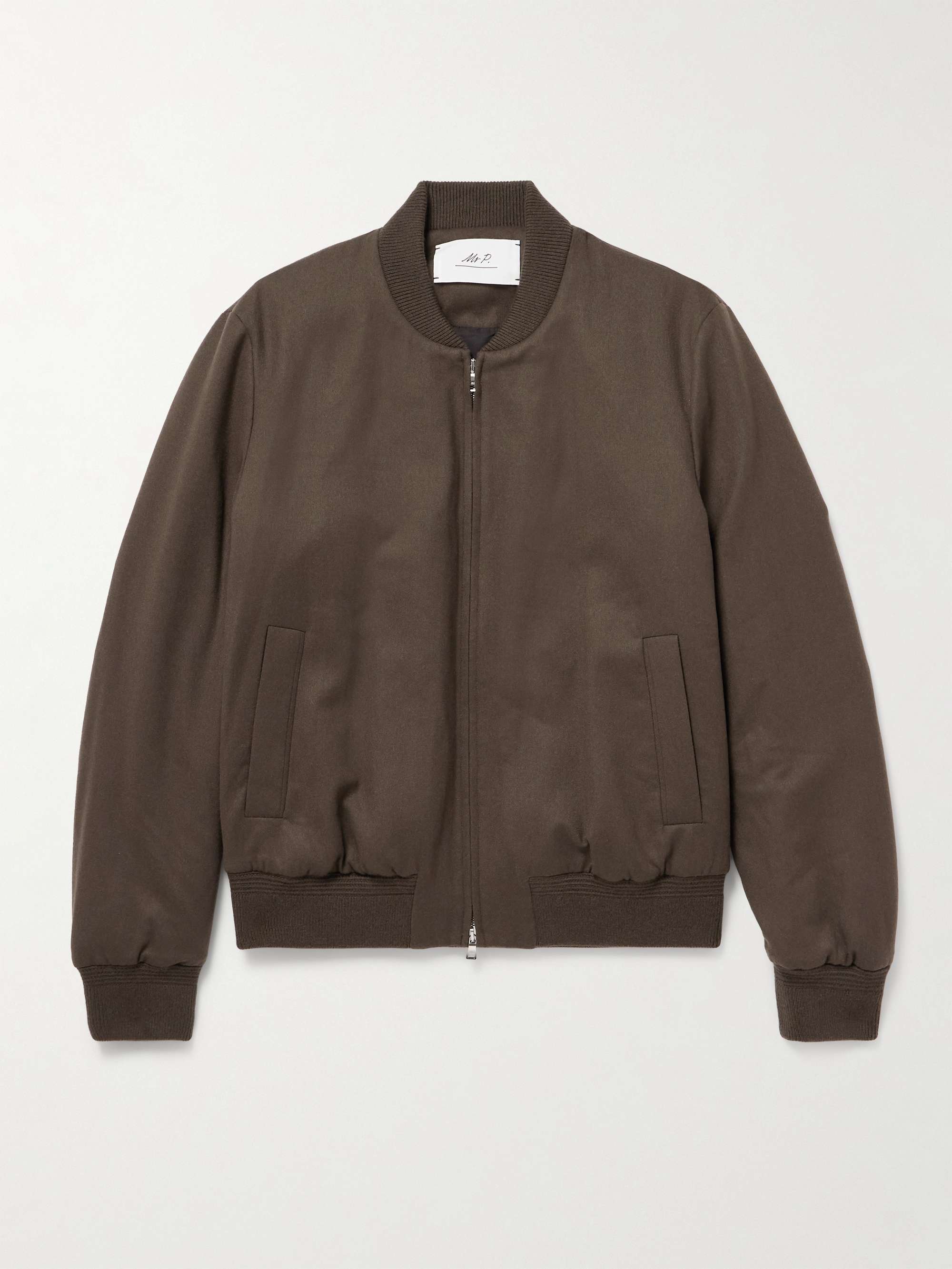 Padded Cashmere-Blend Bomber Jacket view