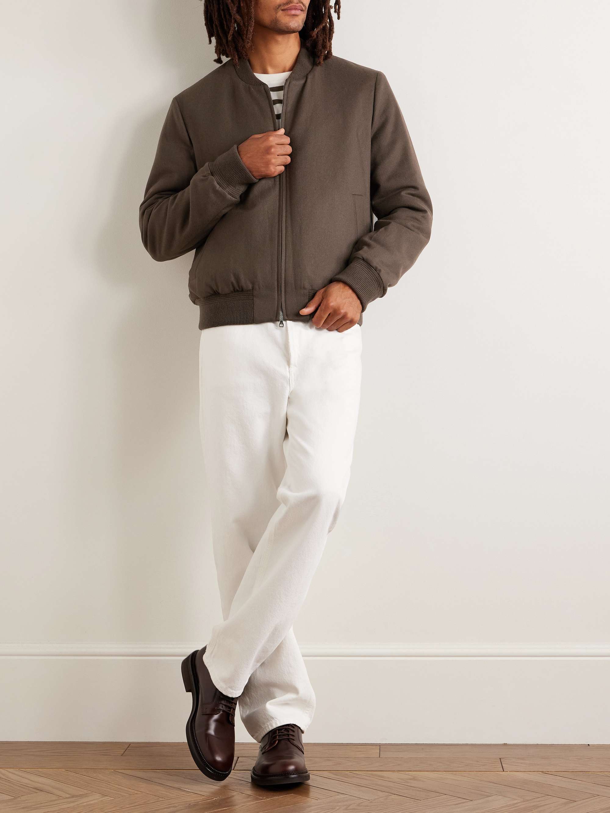 Padded Cashmere-Blend Bomber Jacket view
