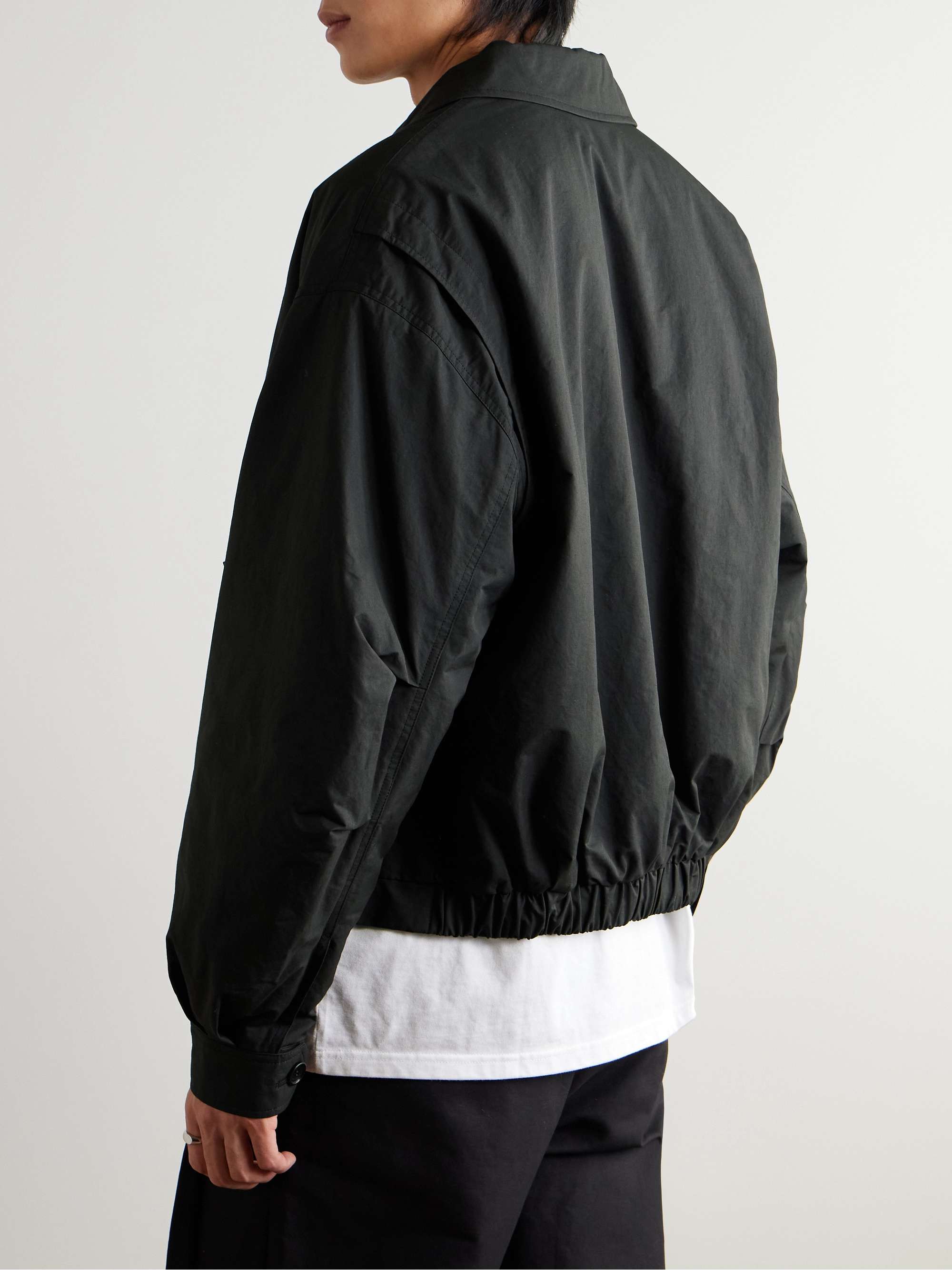 Padded Cotton-Blend Shell Bomber Jacket view