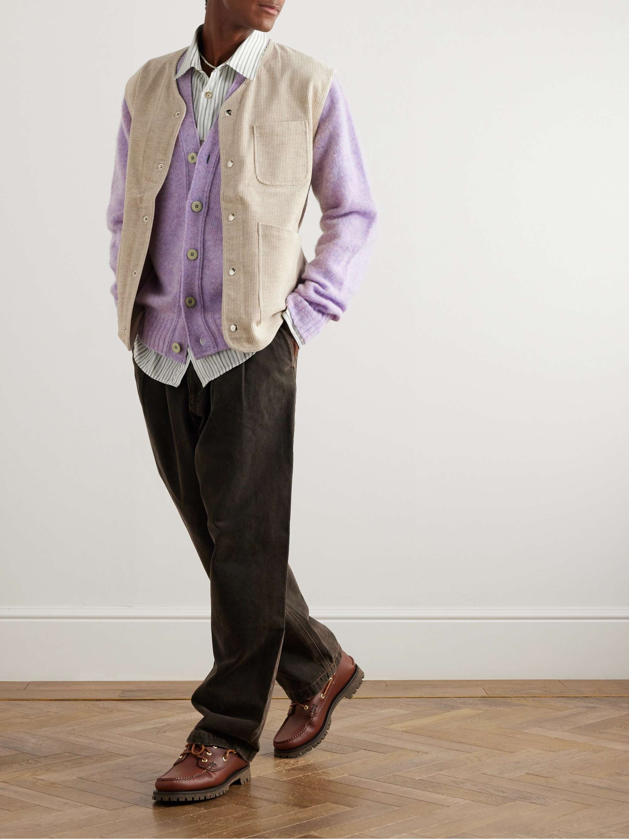 Shaggy Bear Logo-Appliquéd Wool Cardigan view