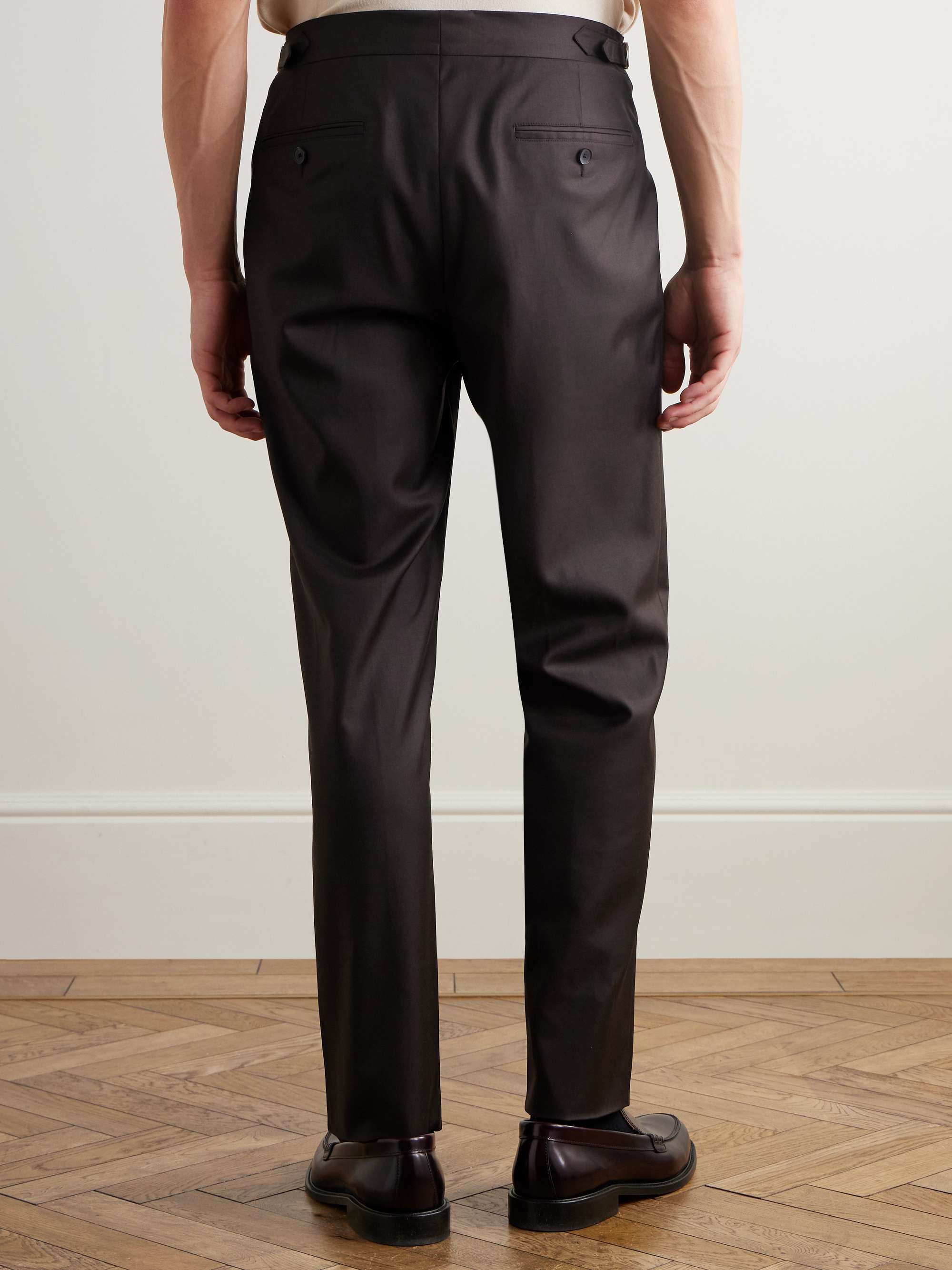 Steve Tapered Pleated Wool-Twill Suit Trousers view