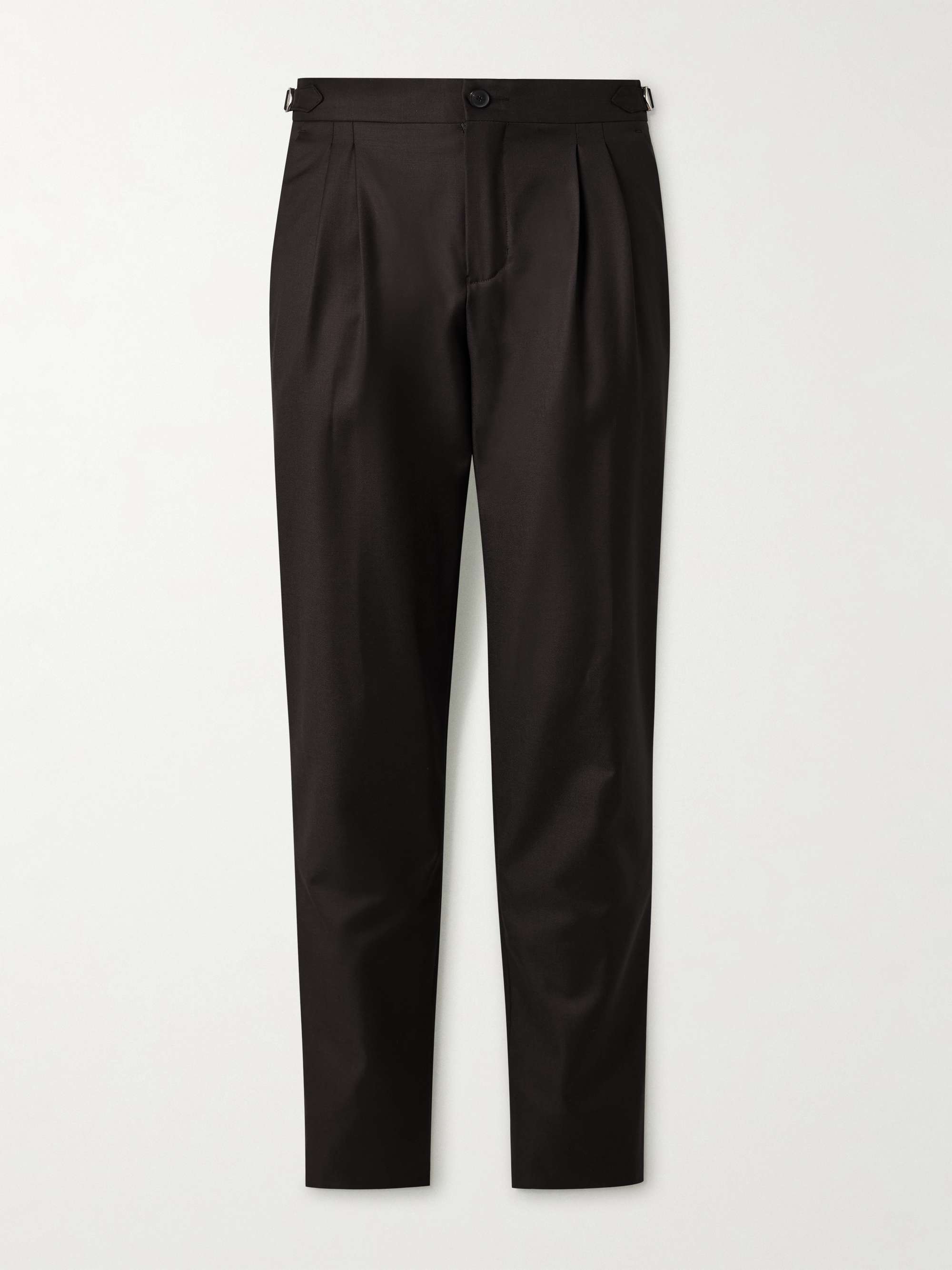 Steve Tapered Pleated Wool-Twill Suit Trousers view