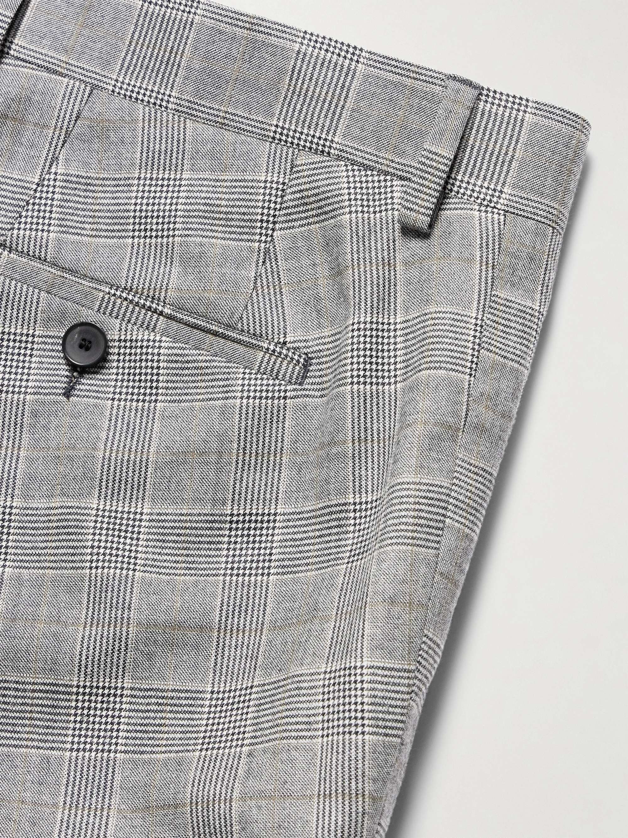 Slim-Fit Prince of Wales Checked Wool-Flannel Suit Trousers view