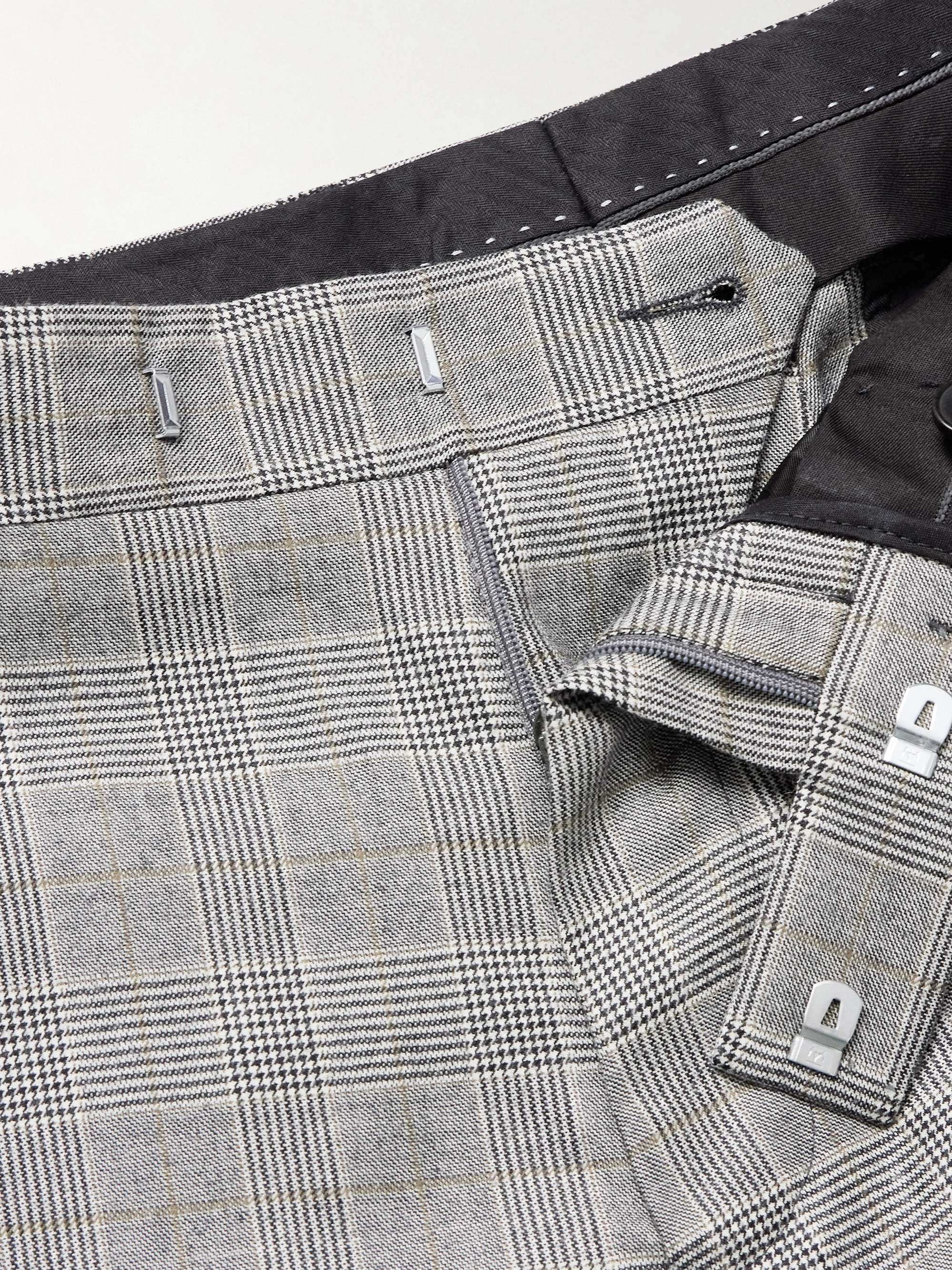 Slim-Fit Prince of Wales Checked Wool-Flannel Suit Trousers view