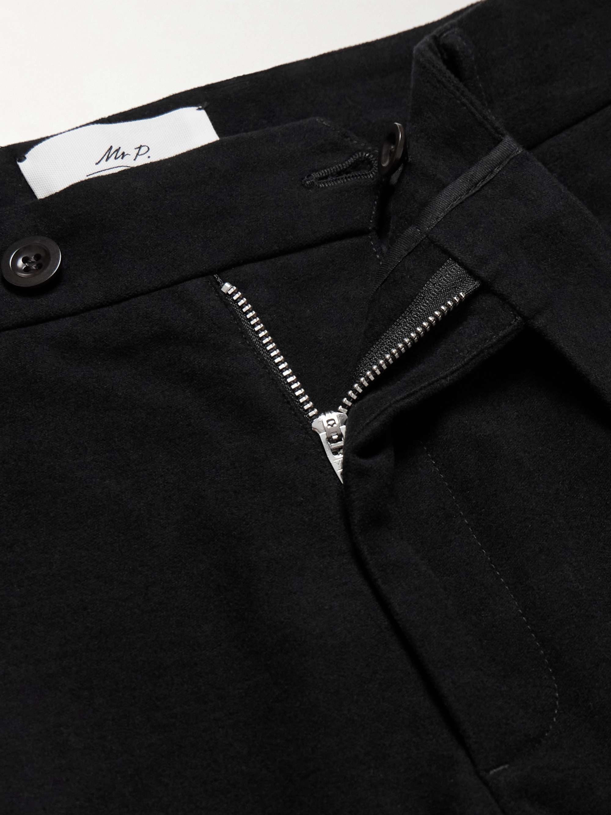Daniel Tapered Pleated Organic Cotton-Blend Moleskin Trousers view