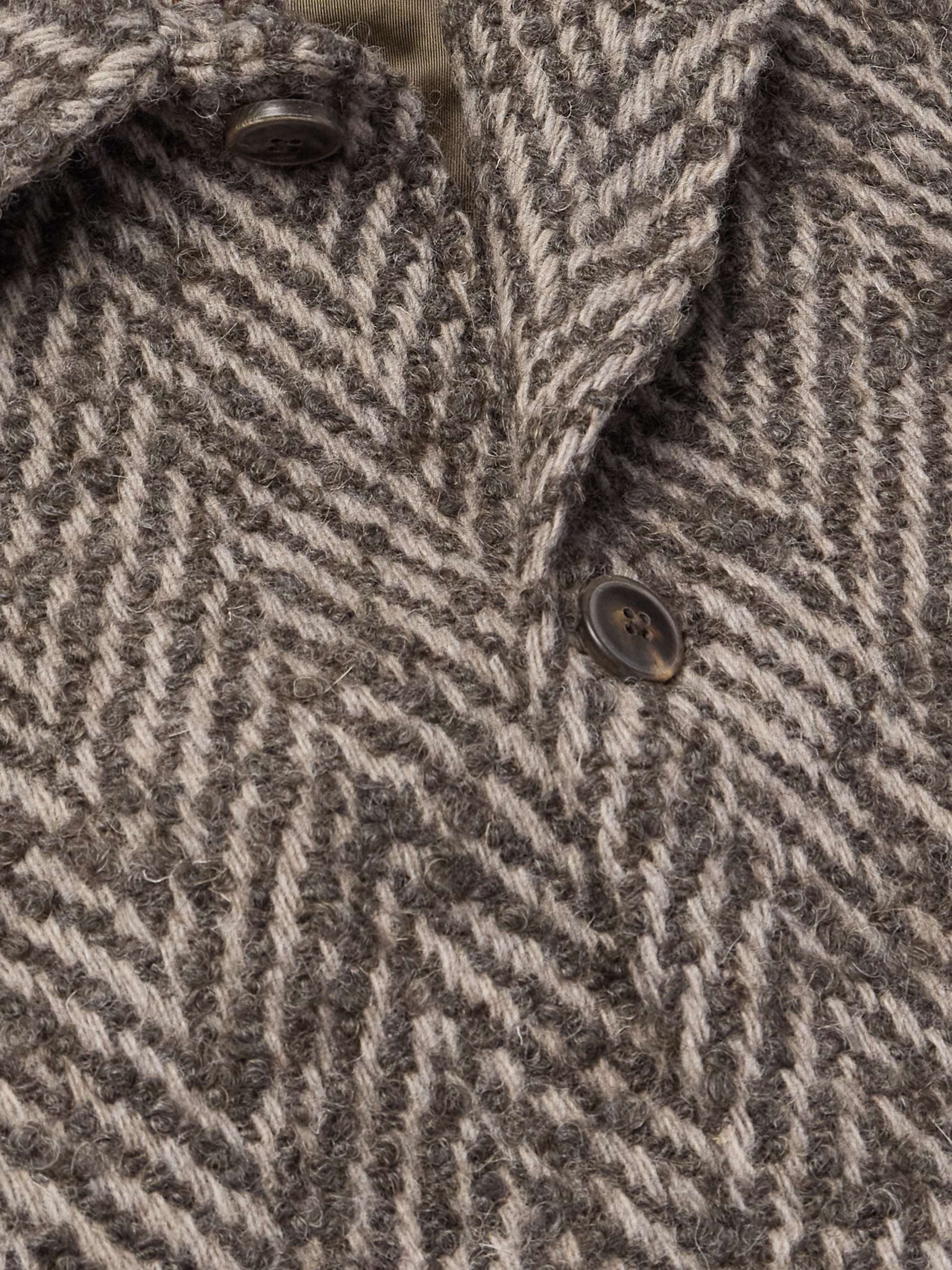 Jorvi Herringbone Brushed Wool and Alpaca-Blend Coat view