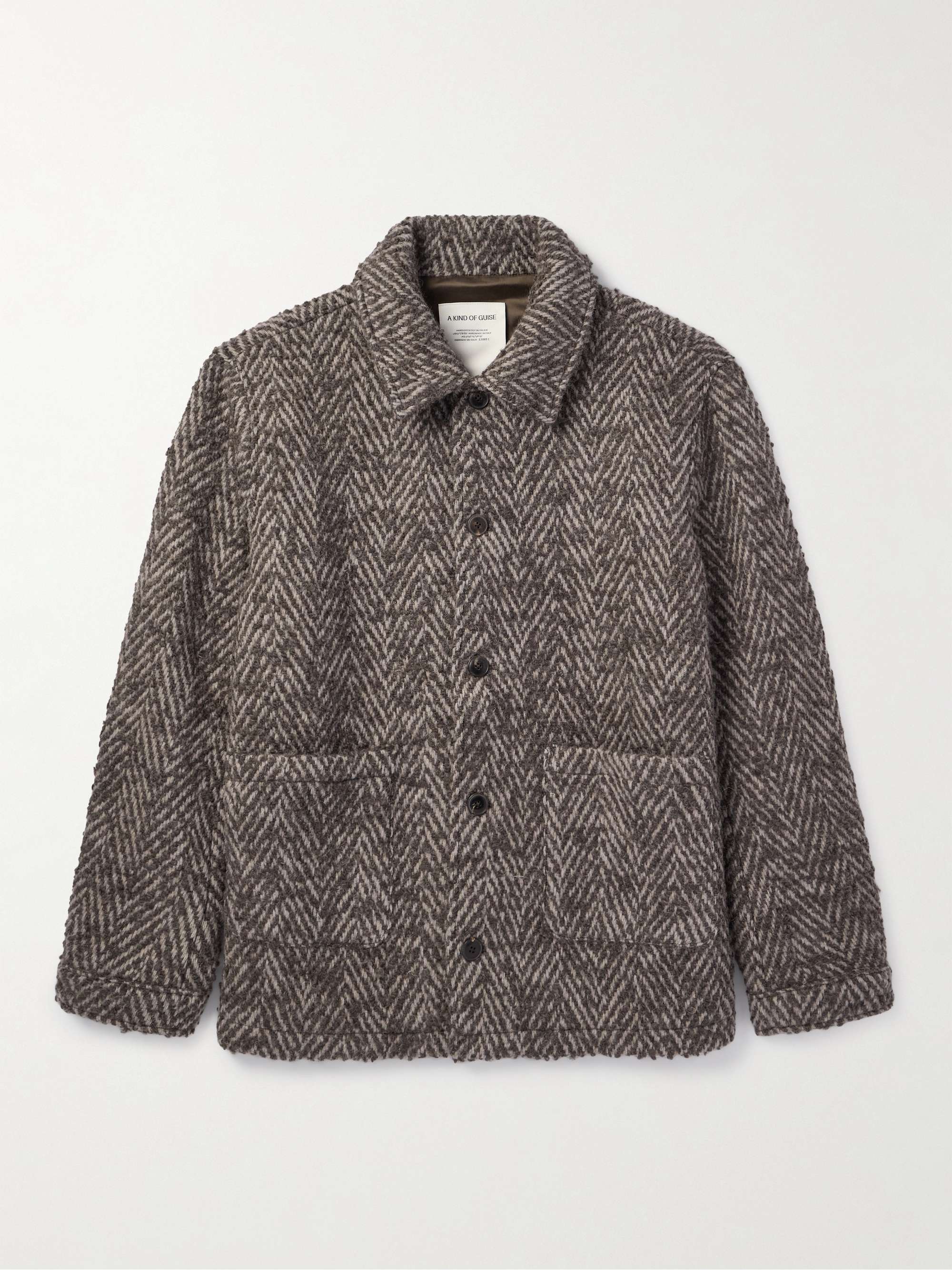 Jorvi Herringbone Brushed Wool and Alpaca-Blend Coat view
