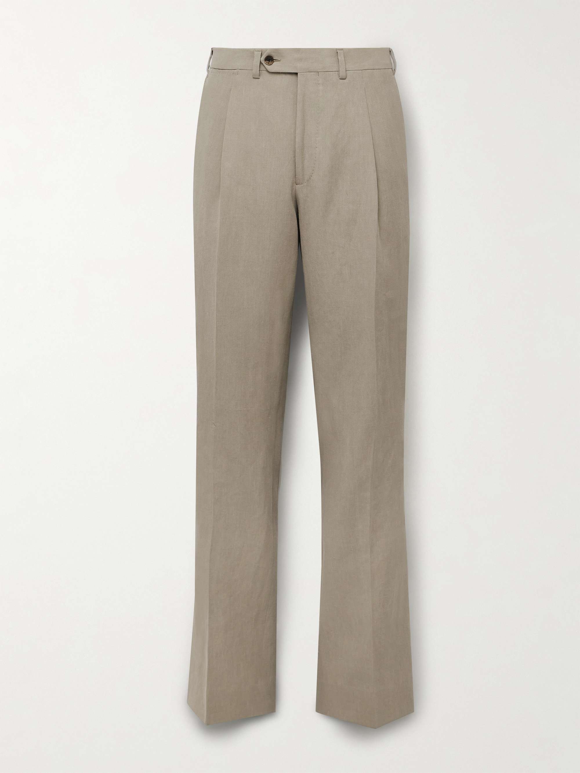 Amo Wide-Leg Pleated Linen Suit Trousers view