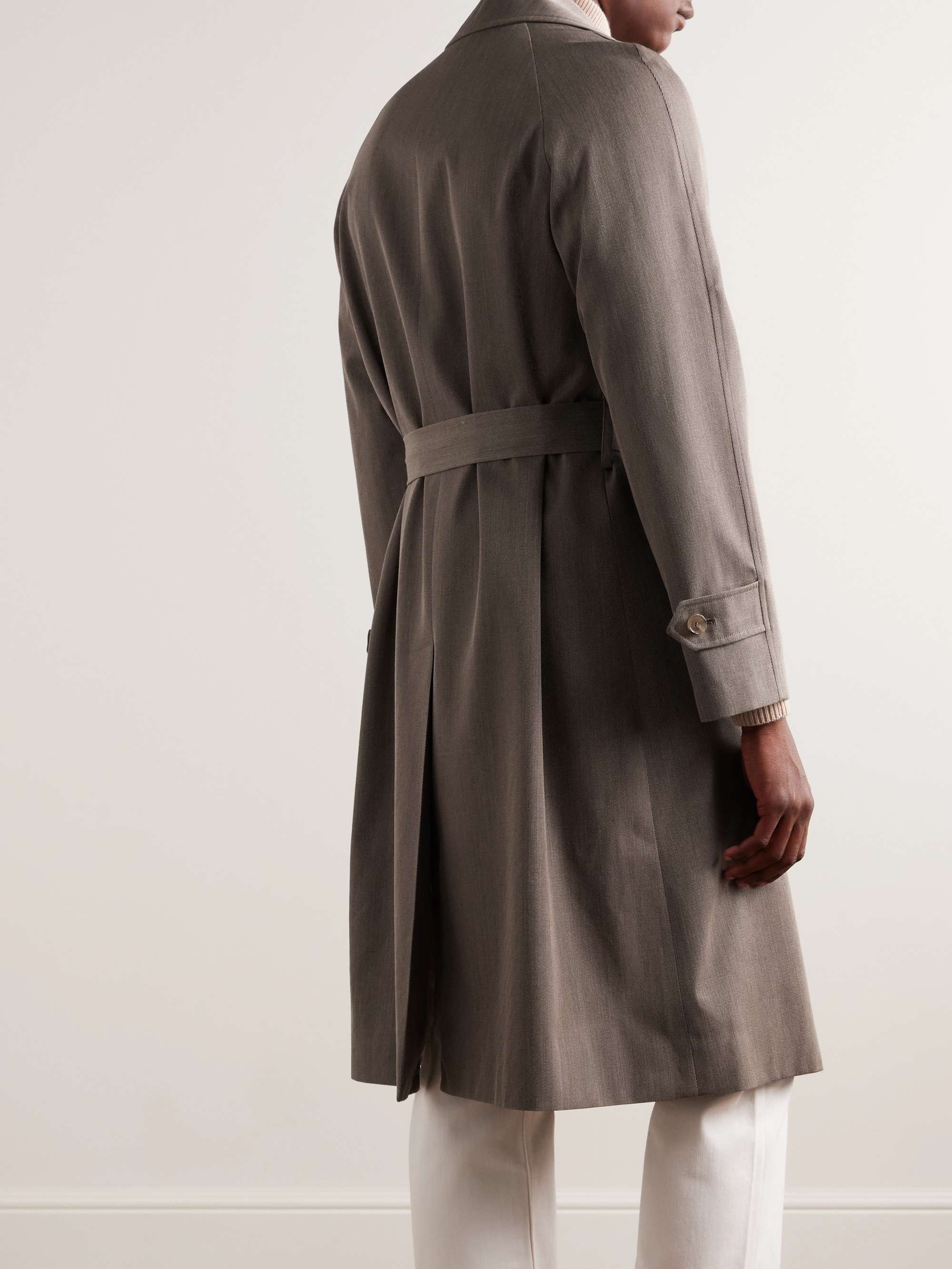 Belted Wool-Twill Coat view