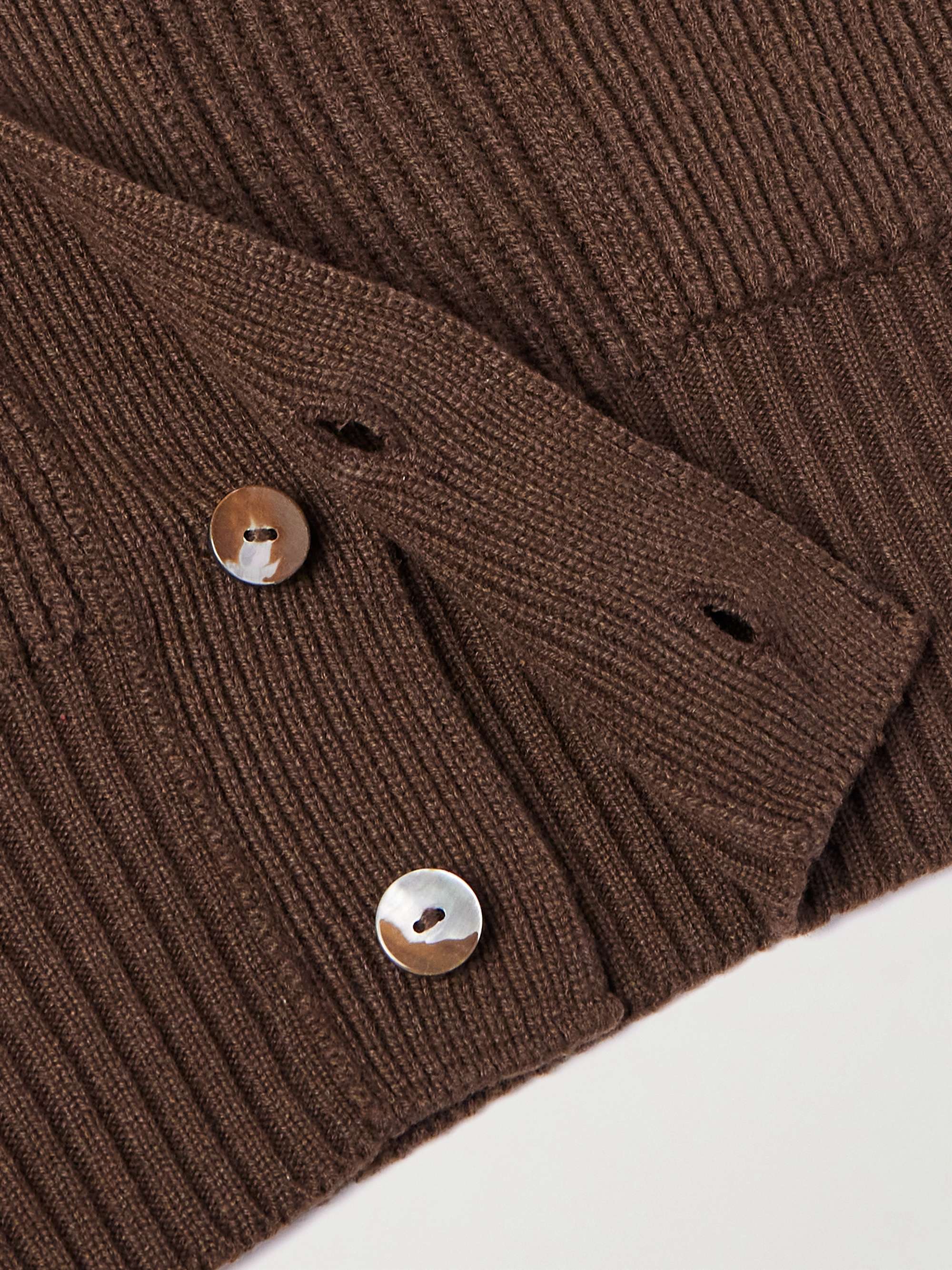 Slim-Fit Ribbed Cashmere Cardigan view