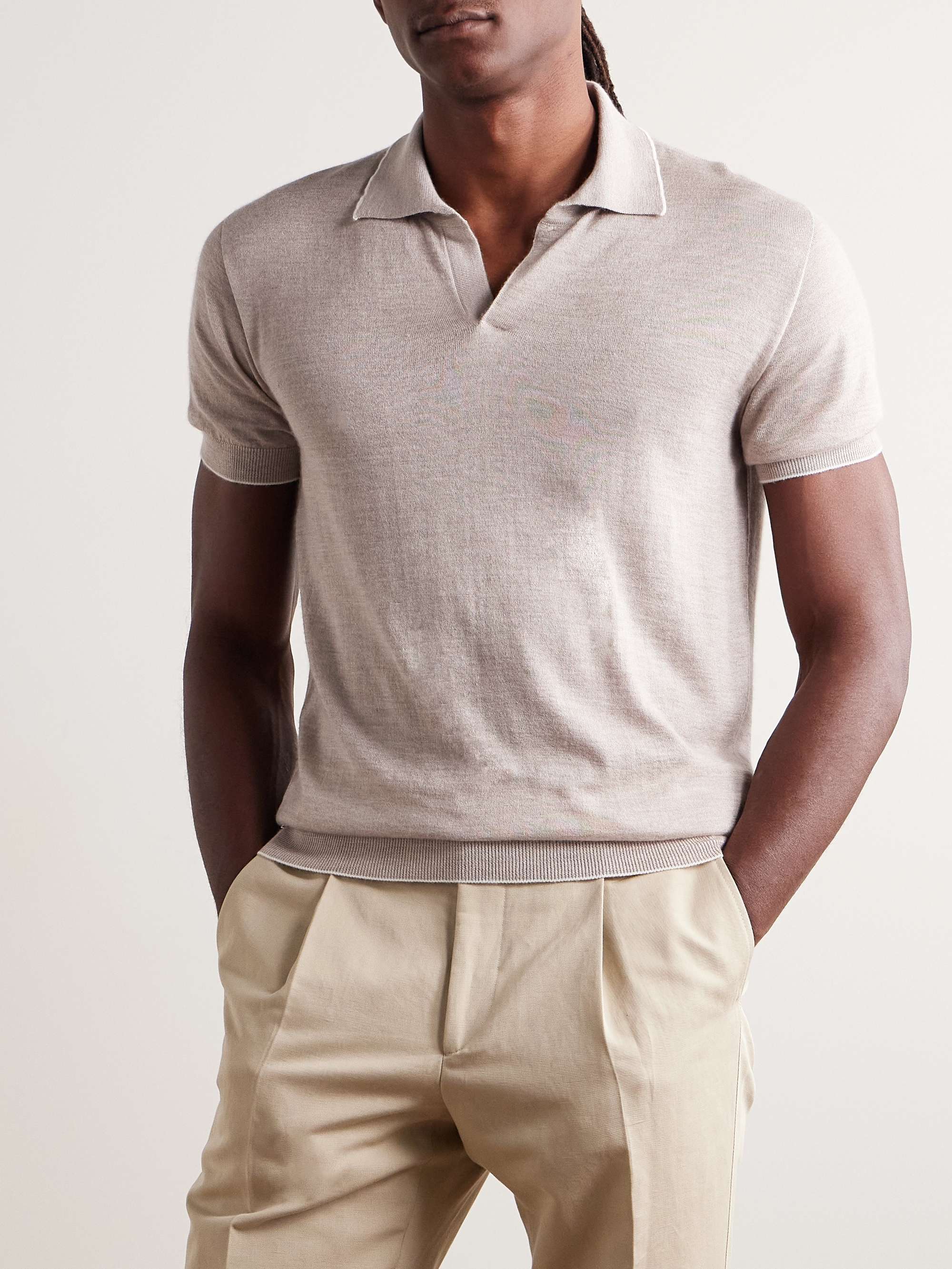 Capell Cashmere and Silk-Blend Polo Shirt view
