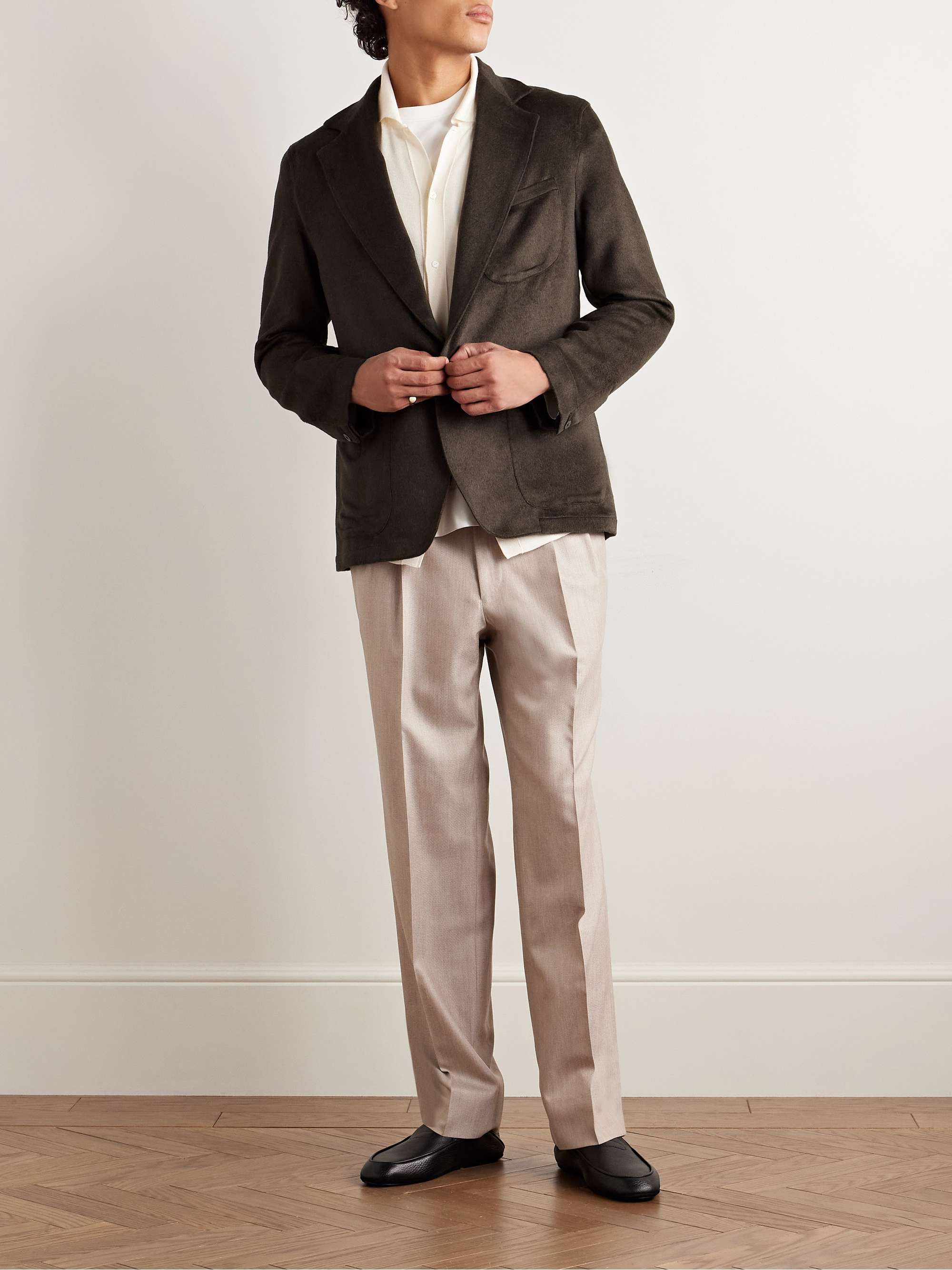 Unstructured Brushed-Silk Blazer view