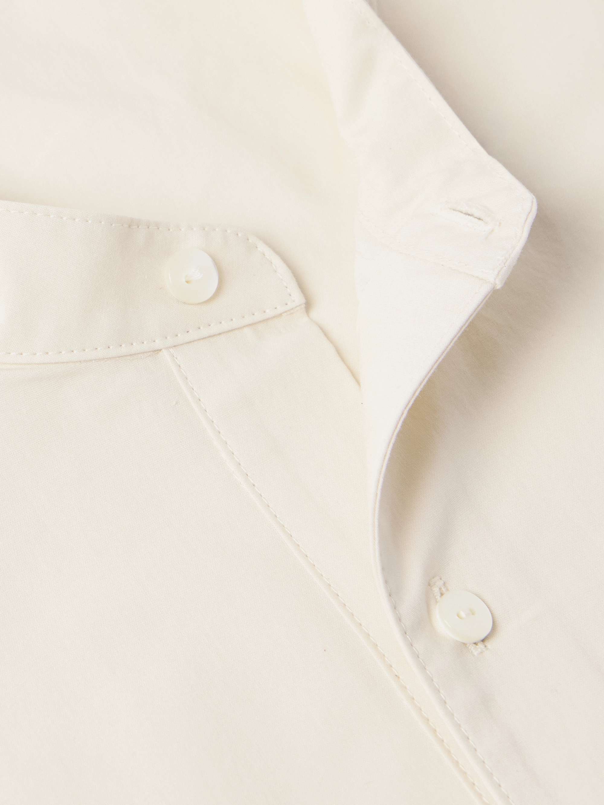 Grandad-Collar Cotton-Poplin Half-Placket Shirt view