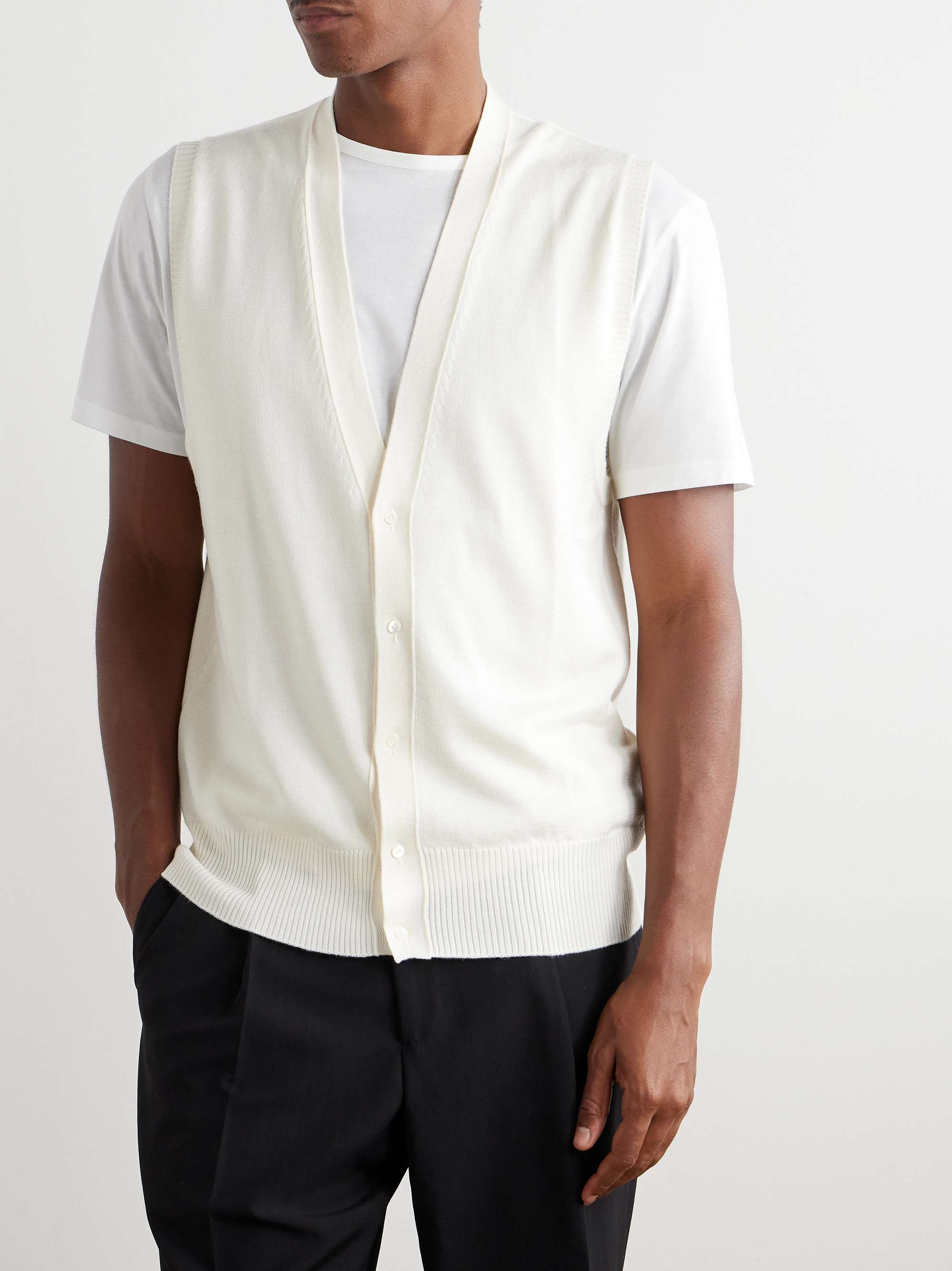 Wool and Silk-Blend Sweater Vest view