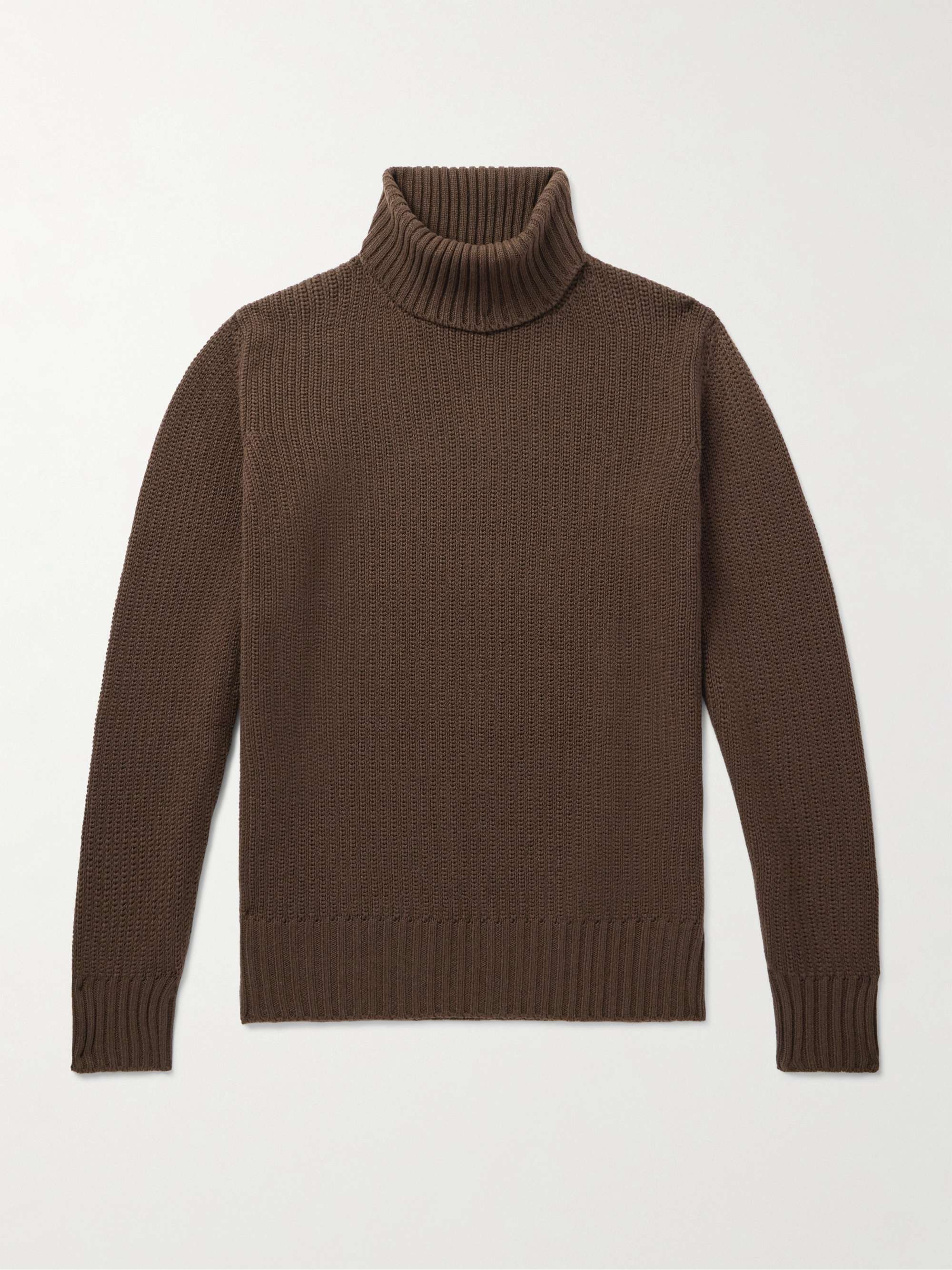 Slim-Fit Ribbed Cashmere Rollneck Sweater view