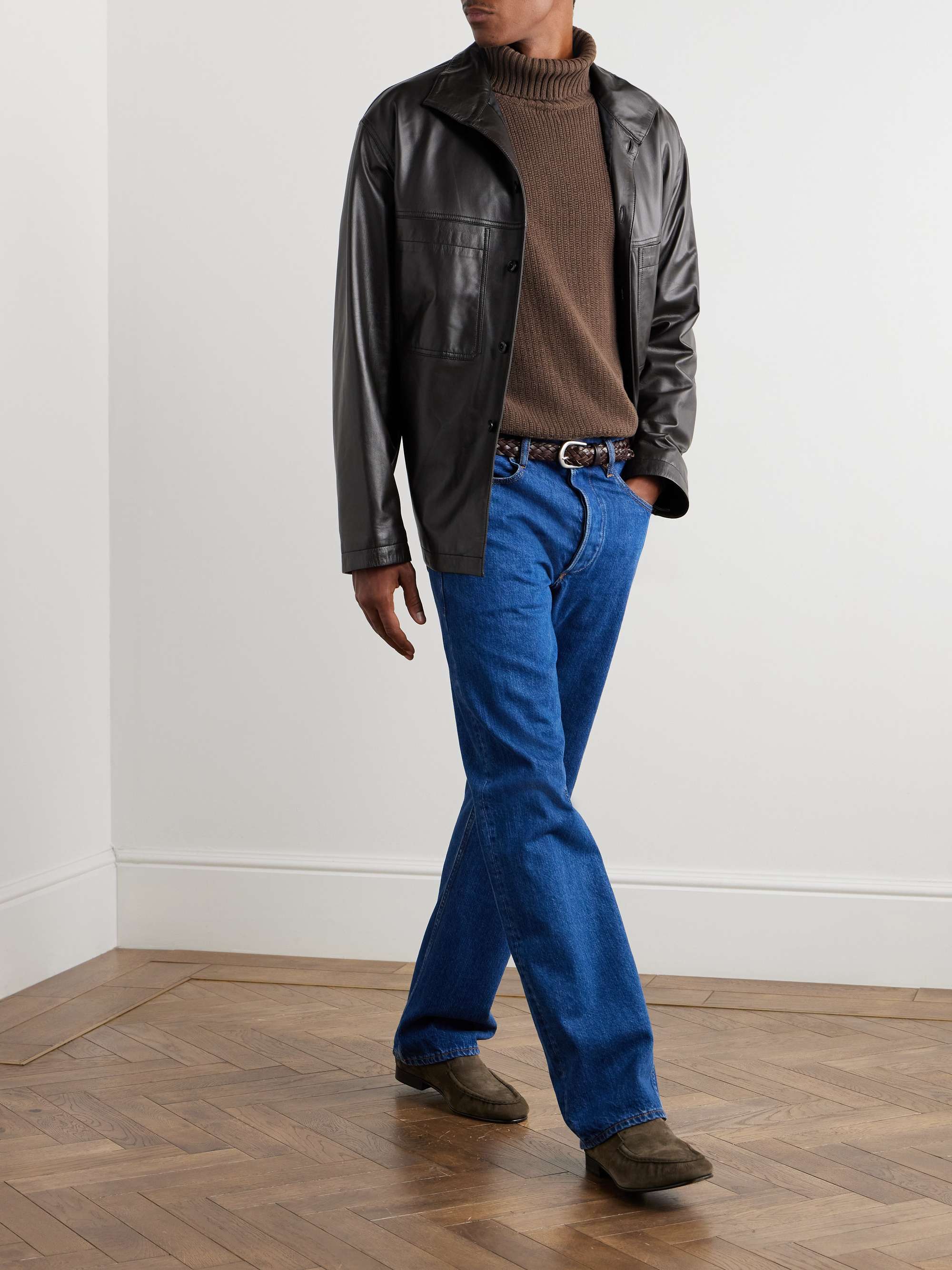Slim-Fit Ribbed Cashmere Rollneck Sweater view
