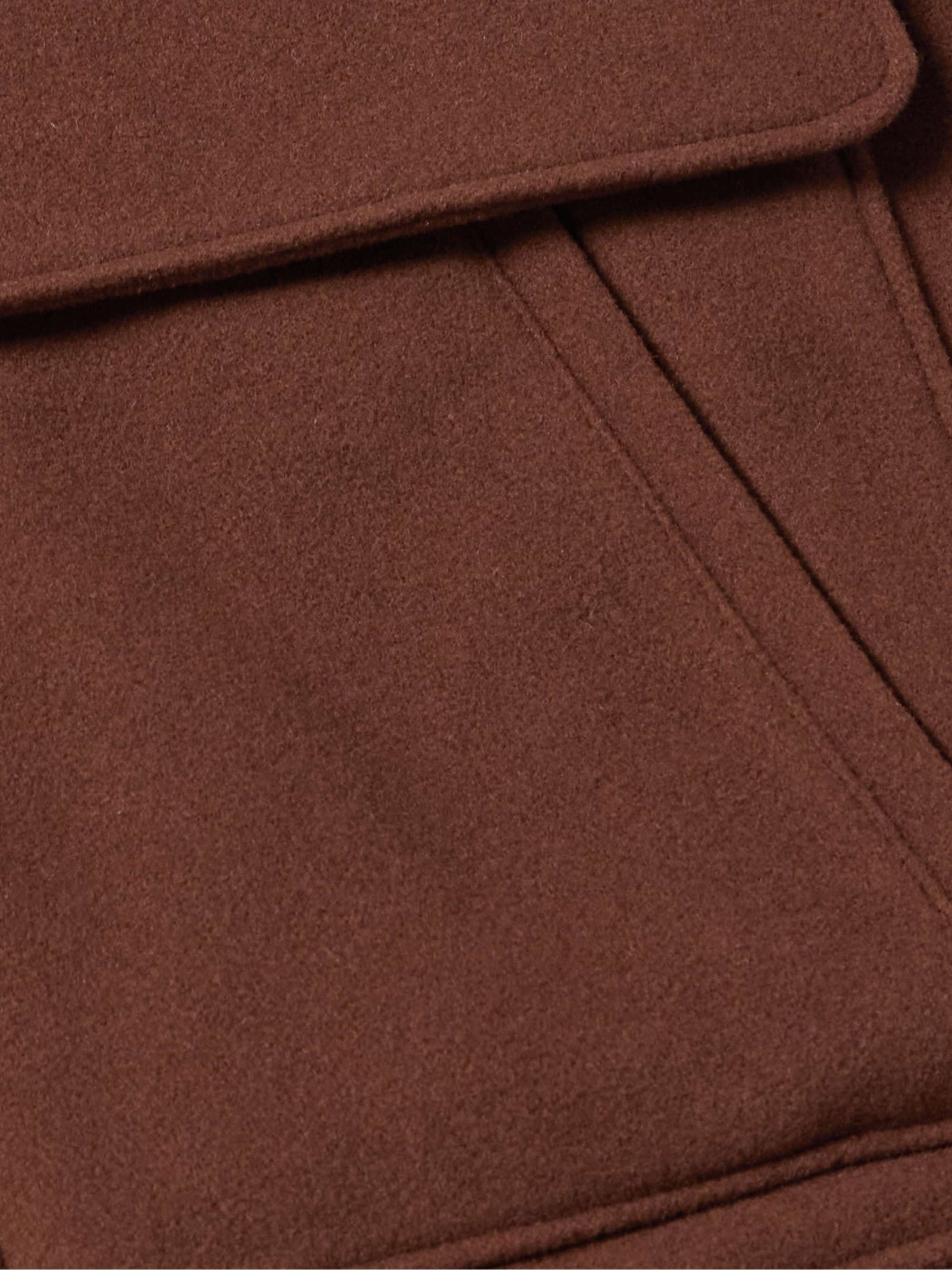 Shearling-Trimmed Wool-Blend Bomber Jacket view