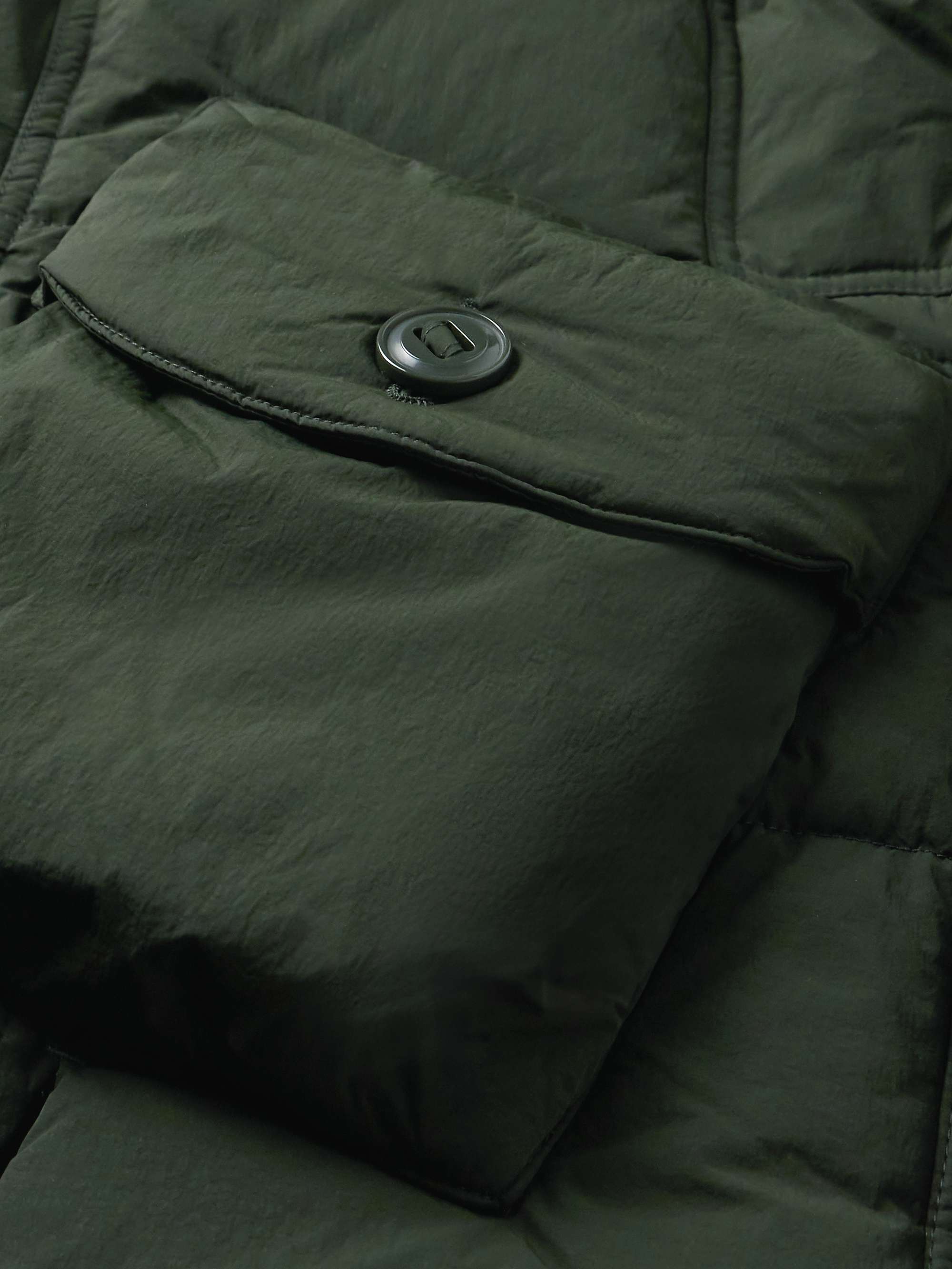 Slim-Fit Quilted Nylon Down Hooded Jacket view
