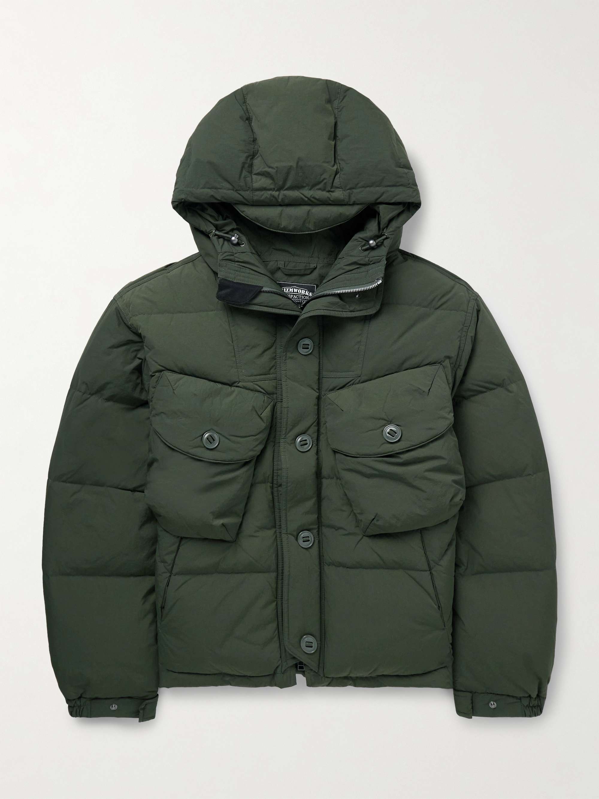 Slim-Fit Quilted Nylon Down Hooded Jacket view