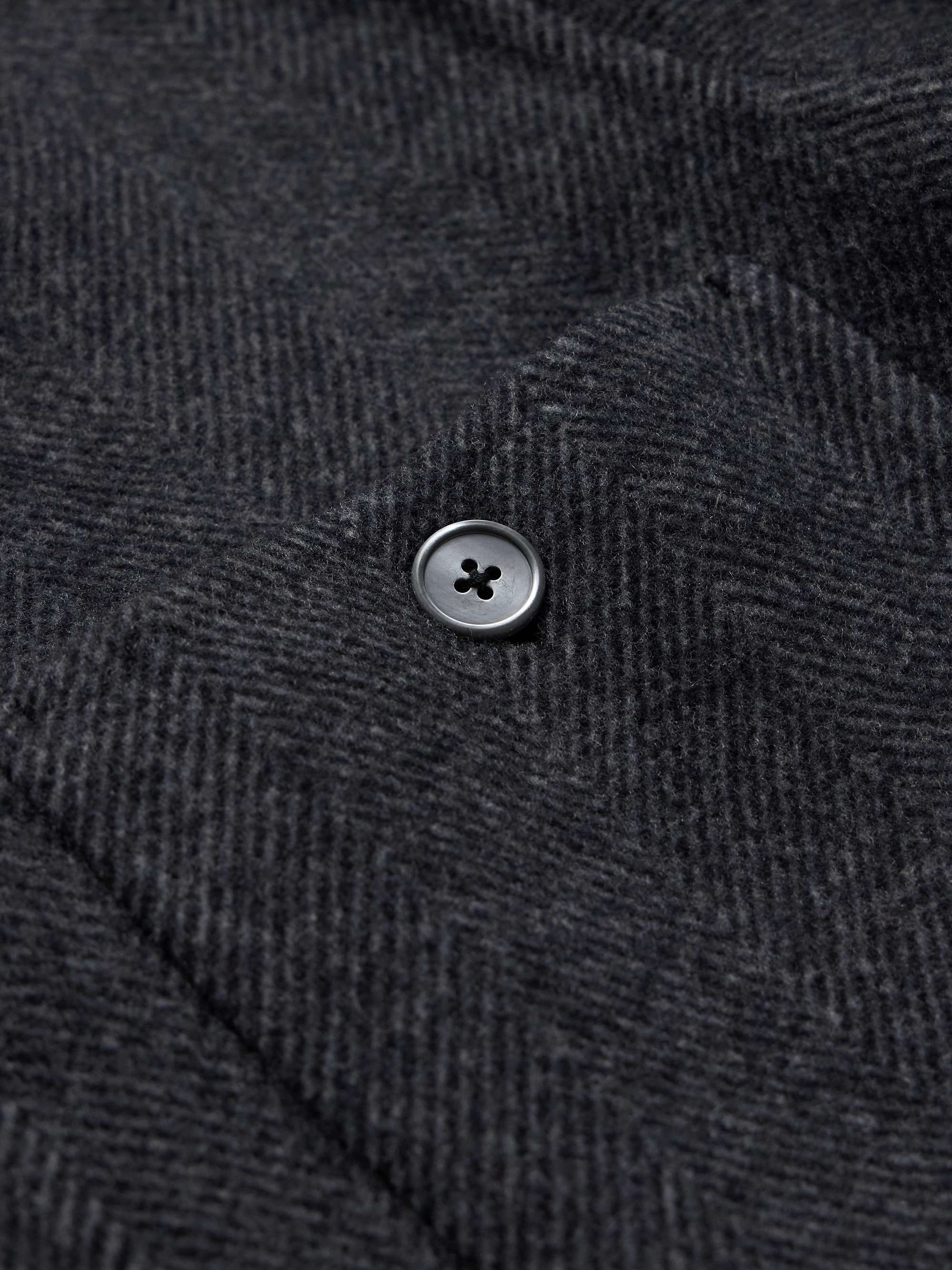 Herringbone Wool and Cashmere-Blend Flannel Overshirt view