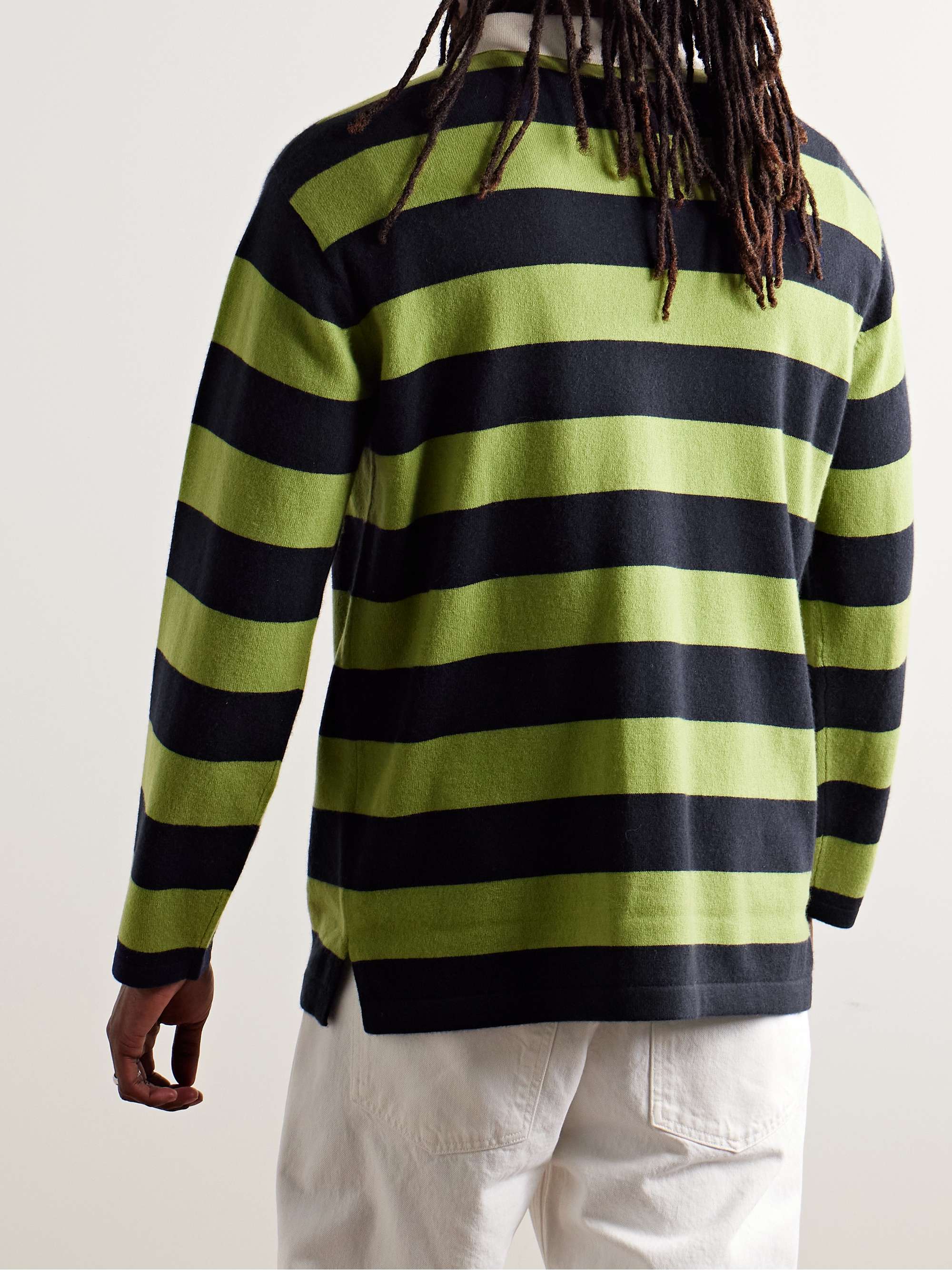 Rugby Striped Cashmere Polo Shirt view