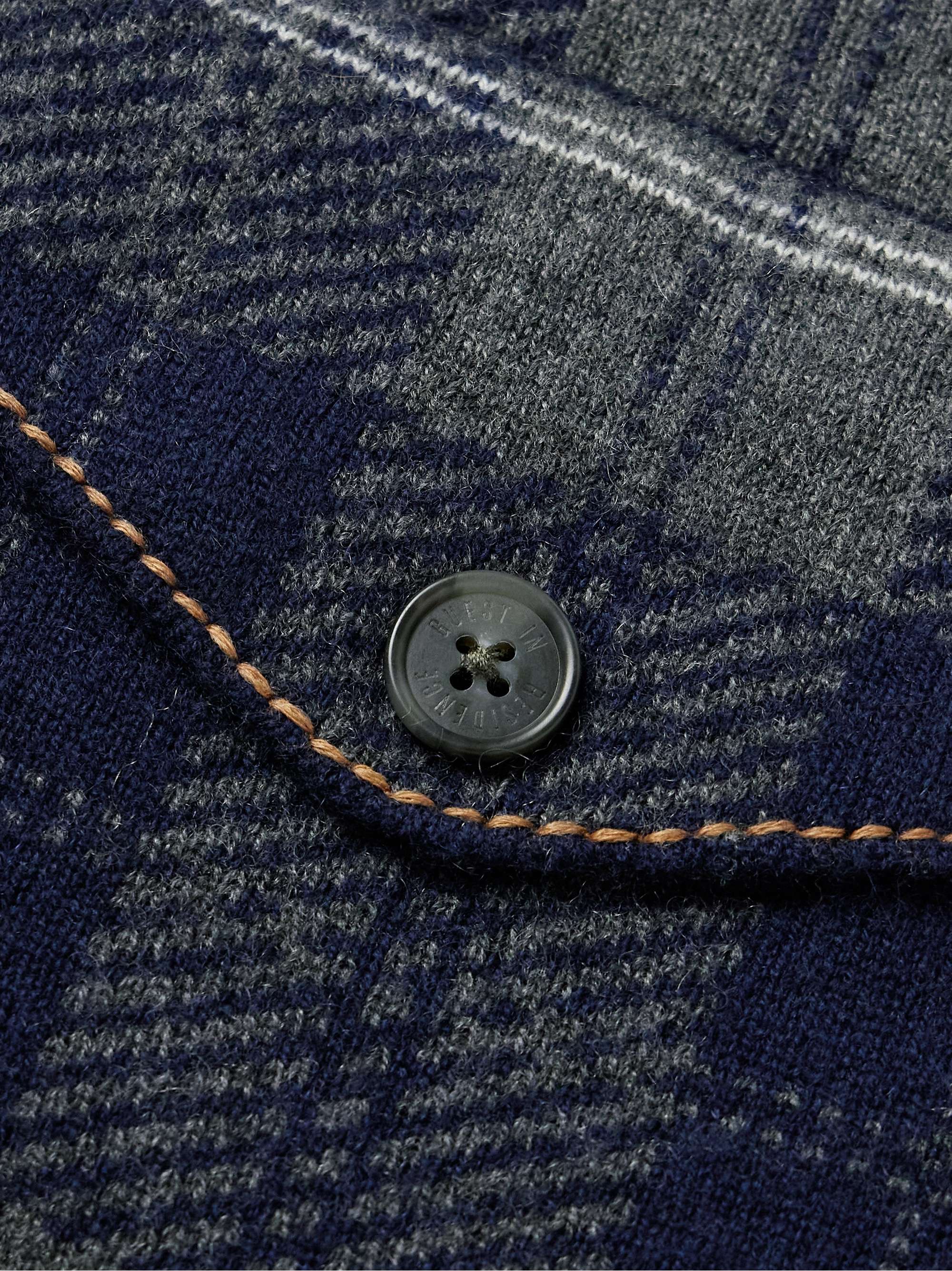 Checked Wool and Cashmere-Blend Overshirt view