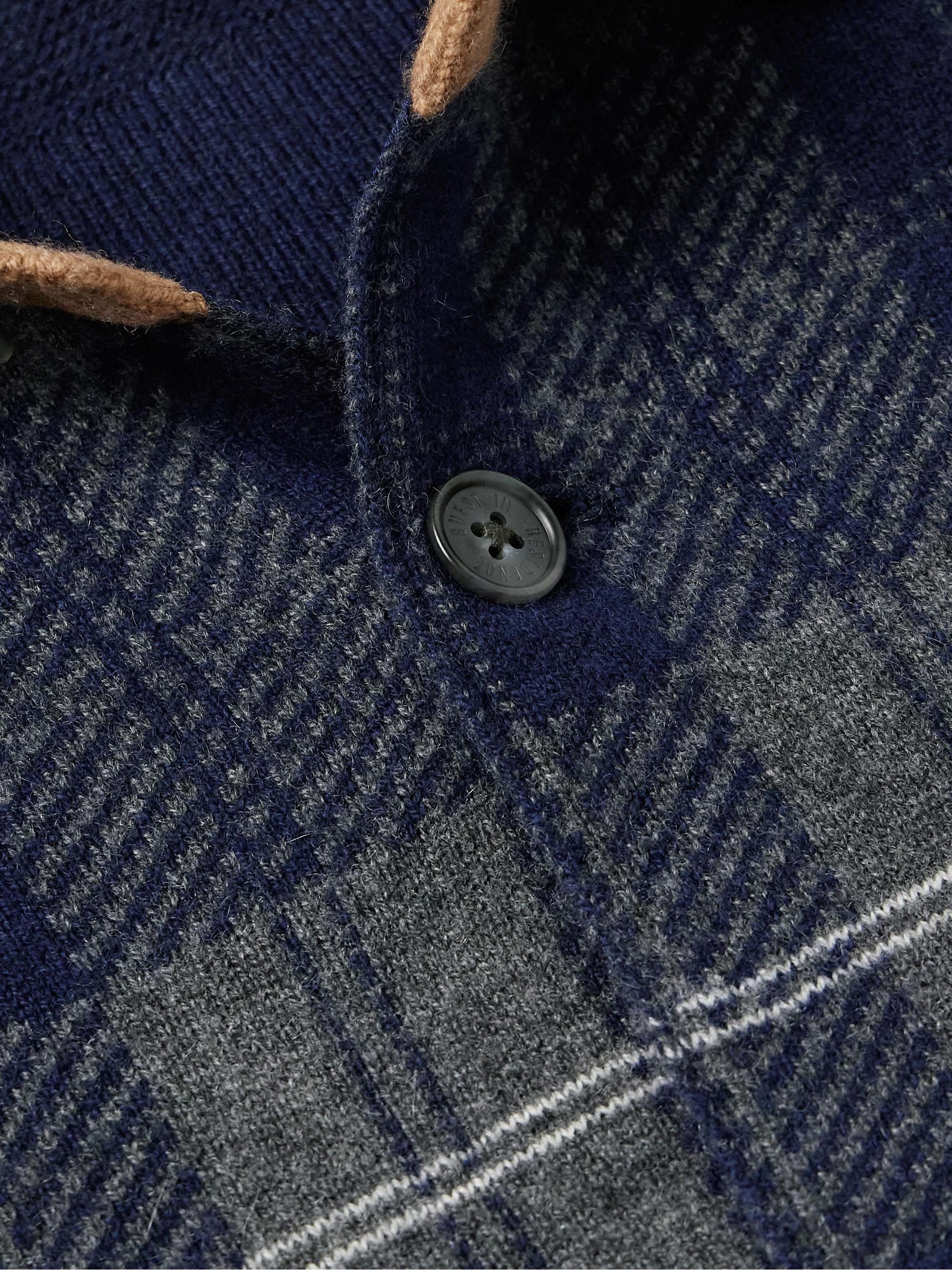 Checked Wool and Cashmere-Blend Overshirt view