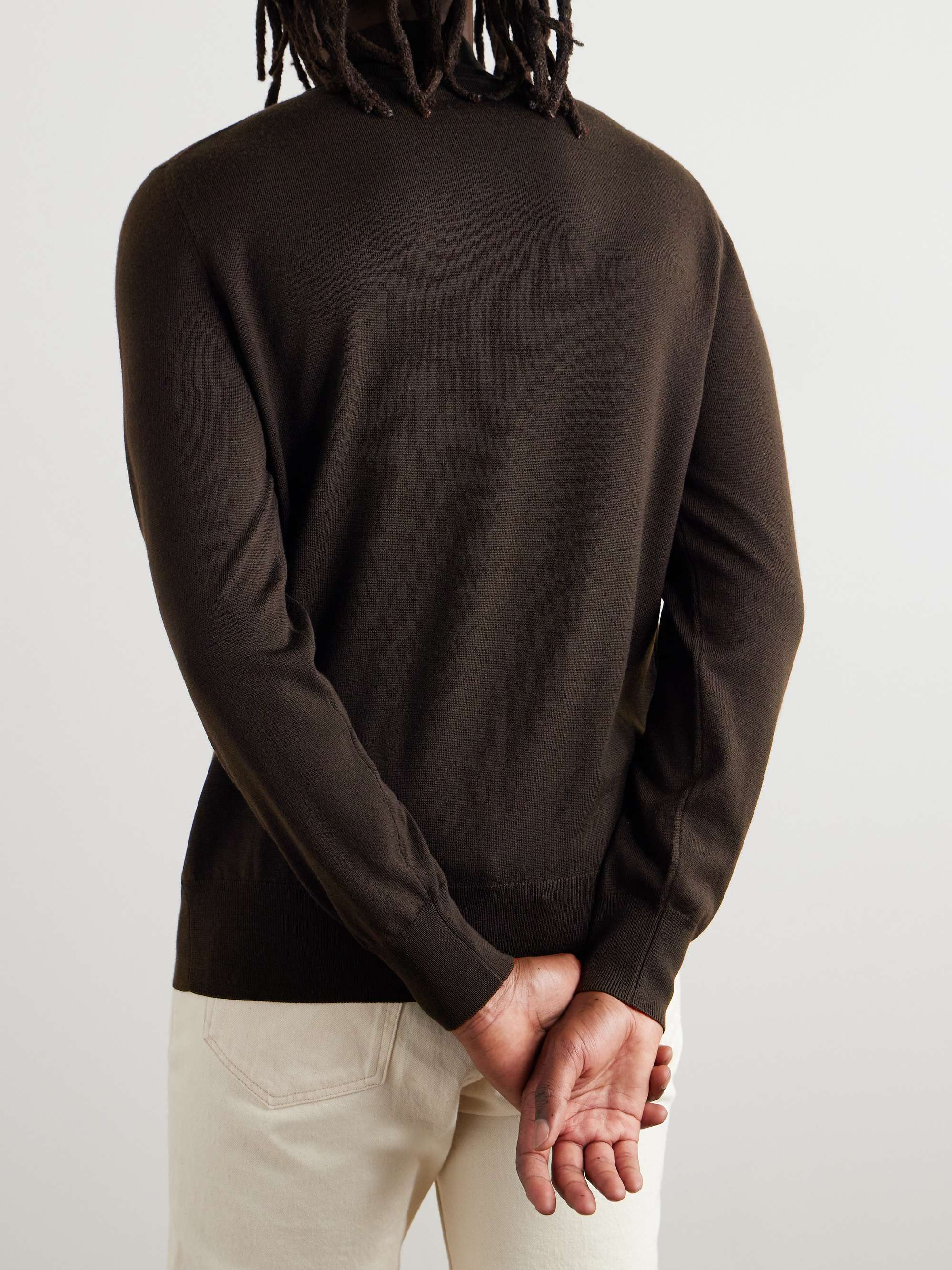 Merino Wool Mock-Neck Sweater view