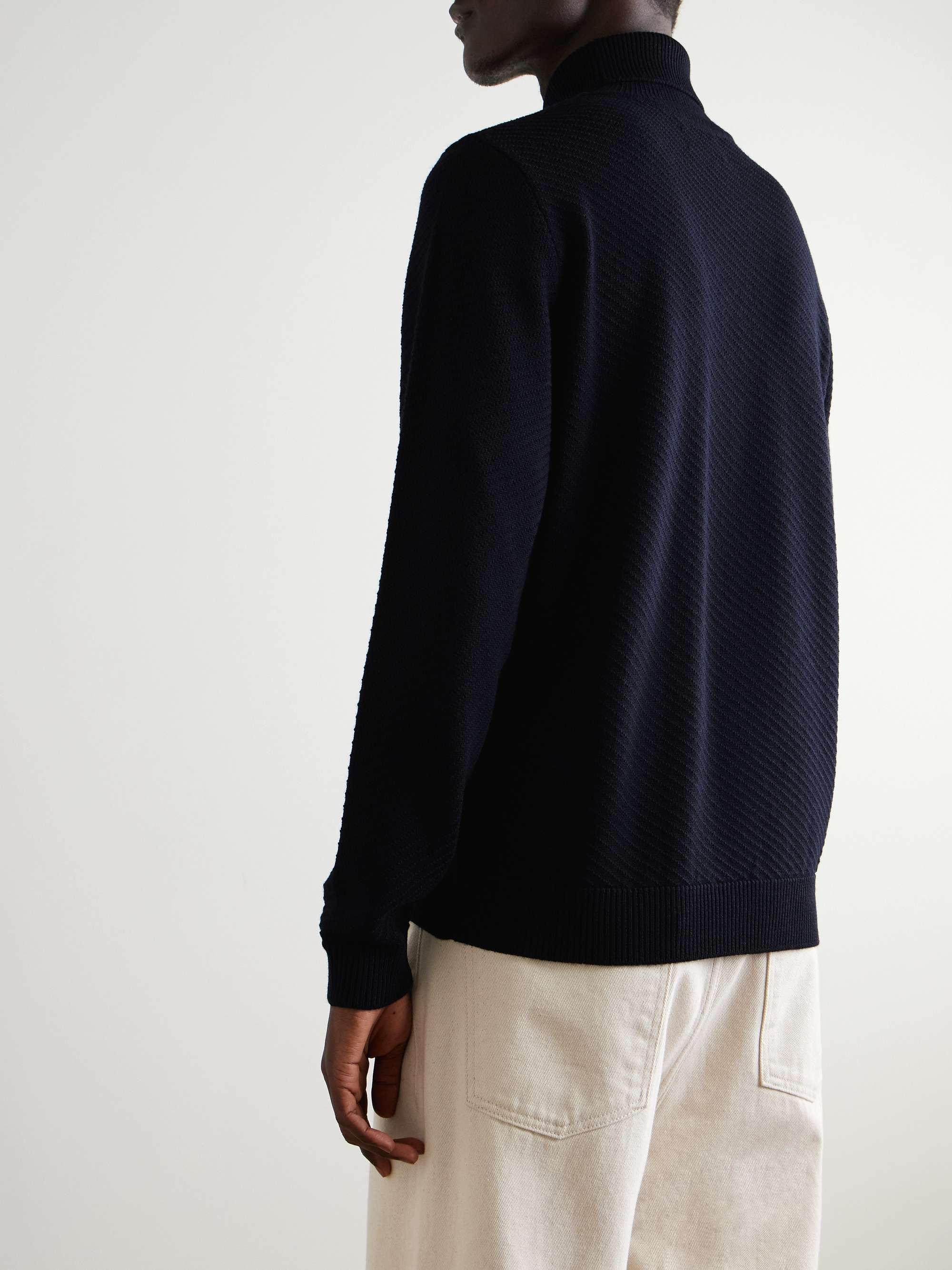 Slim-Fit Ribbed Merino Wool Rollneck Sweater view