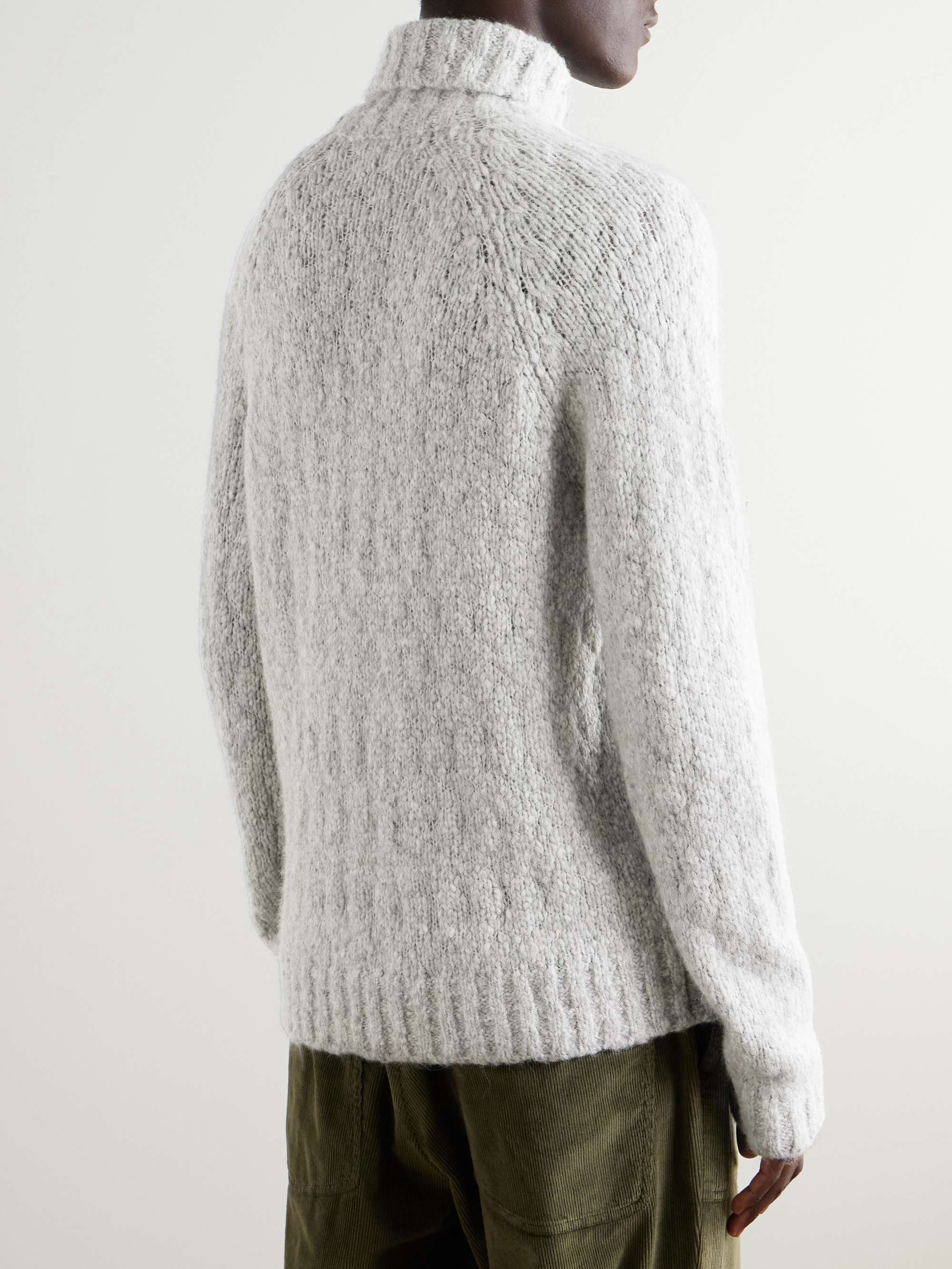 Alpaca-Blend Bouclé Rollneck Sweater view