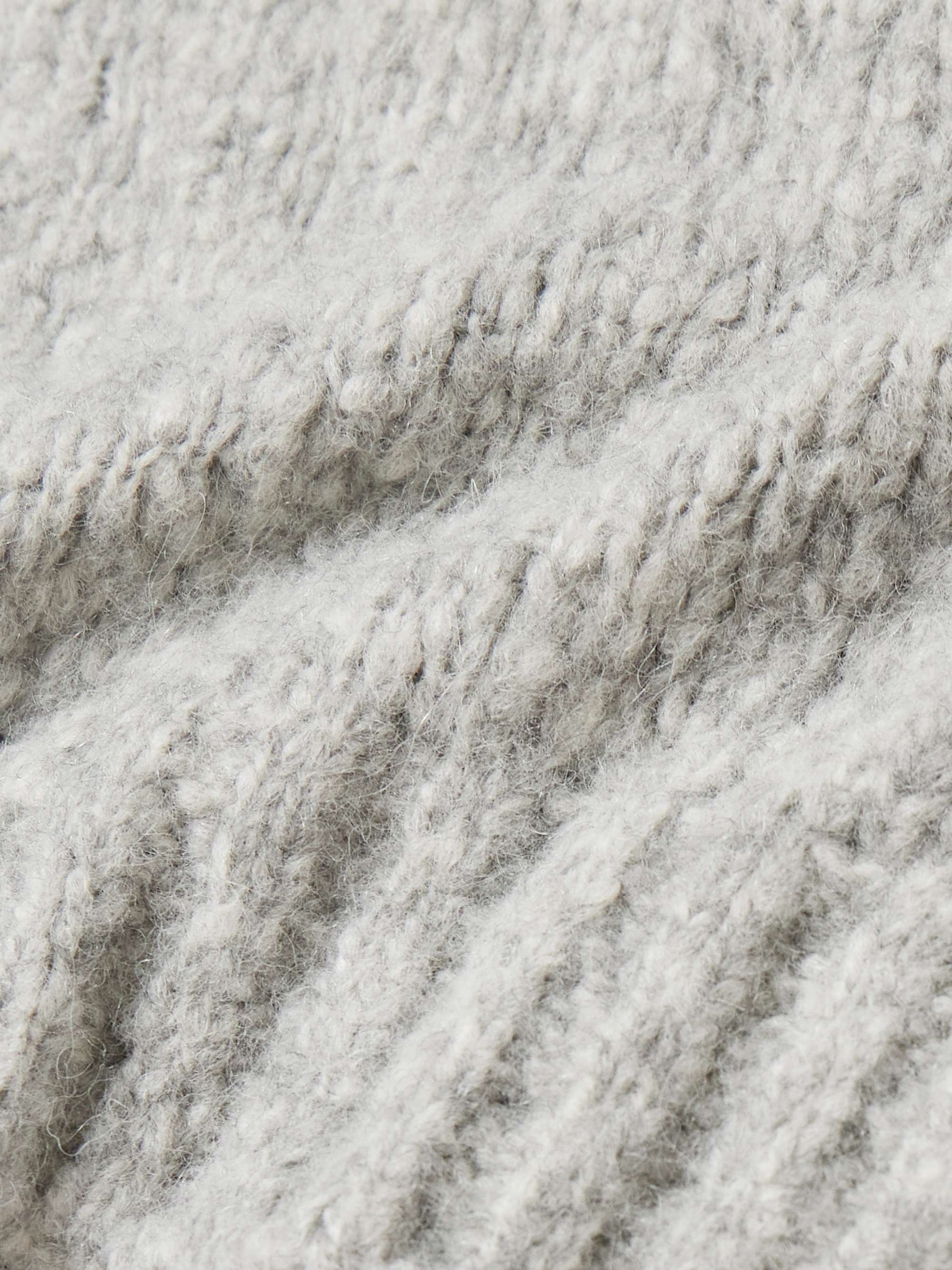 Alpaca-Blend Bouclé Rollneck Sweater view