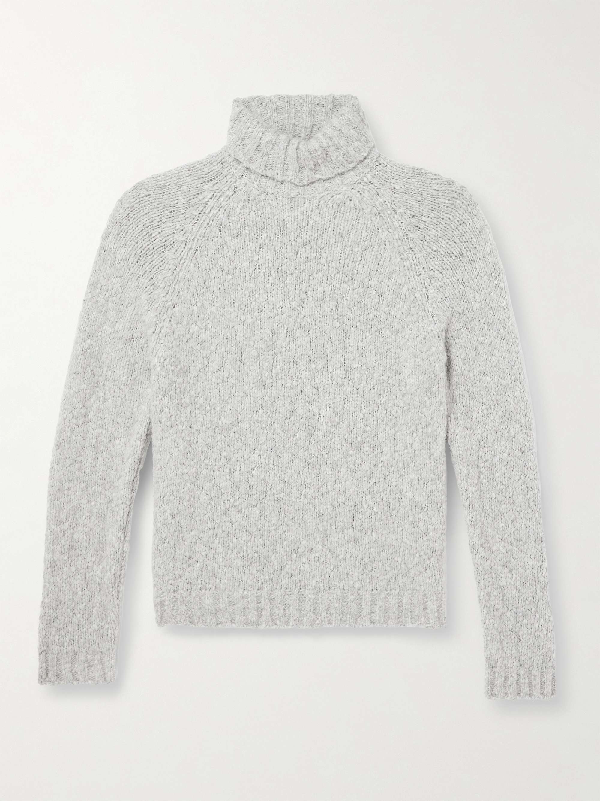 Alpaca-Blend Bouclé Rollneck Sweater view