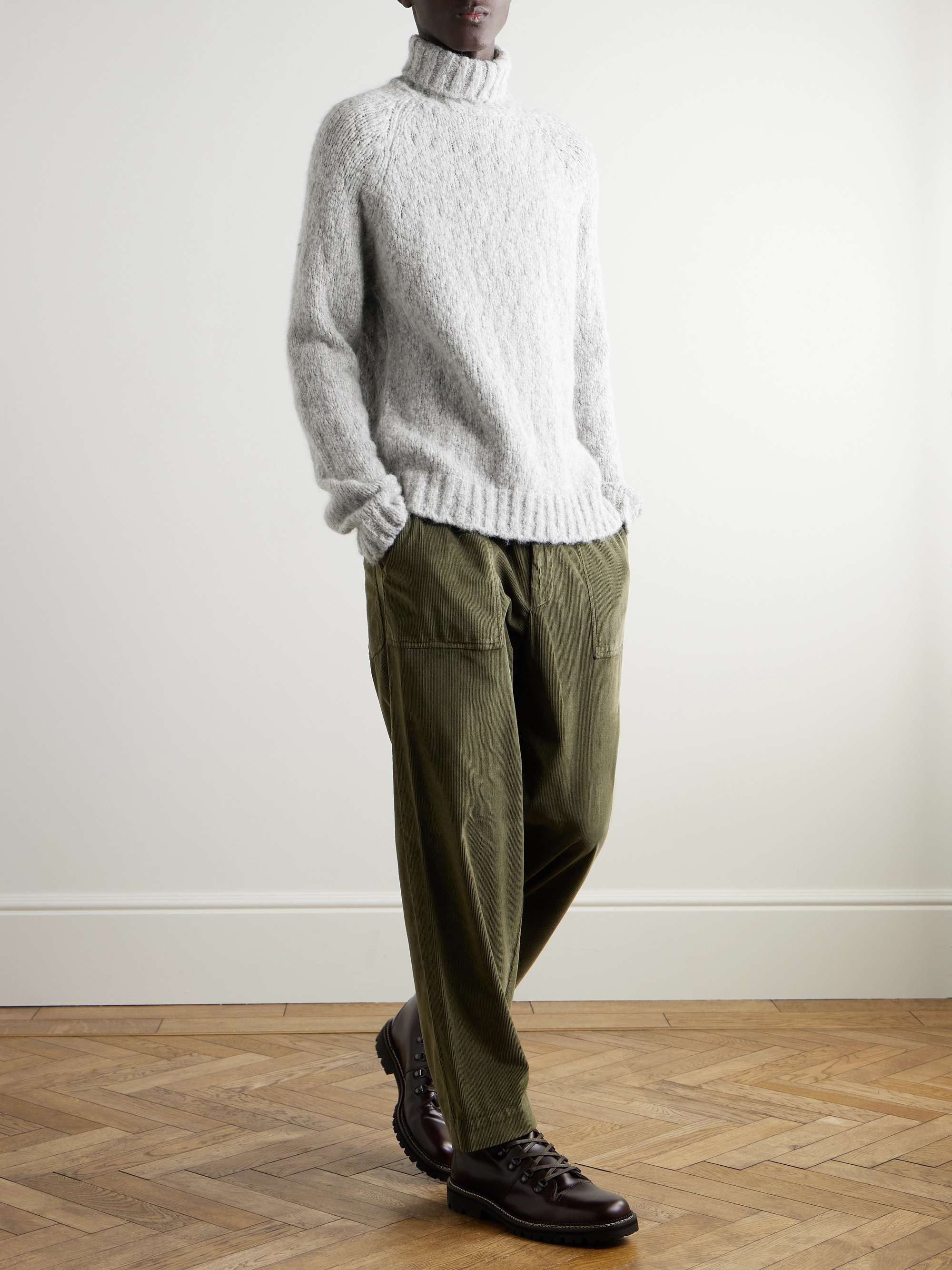 Alpaca-Blend Bouclé Rollneck Sweater view