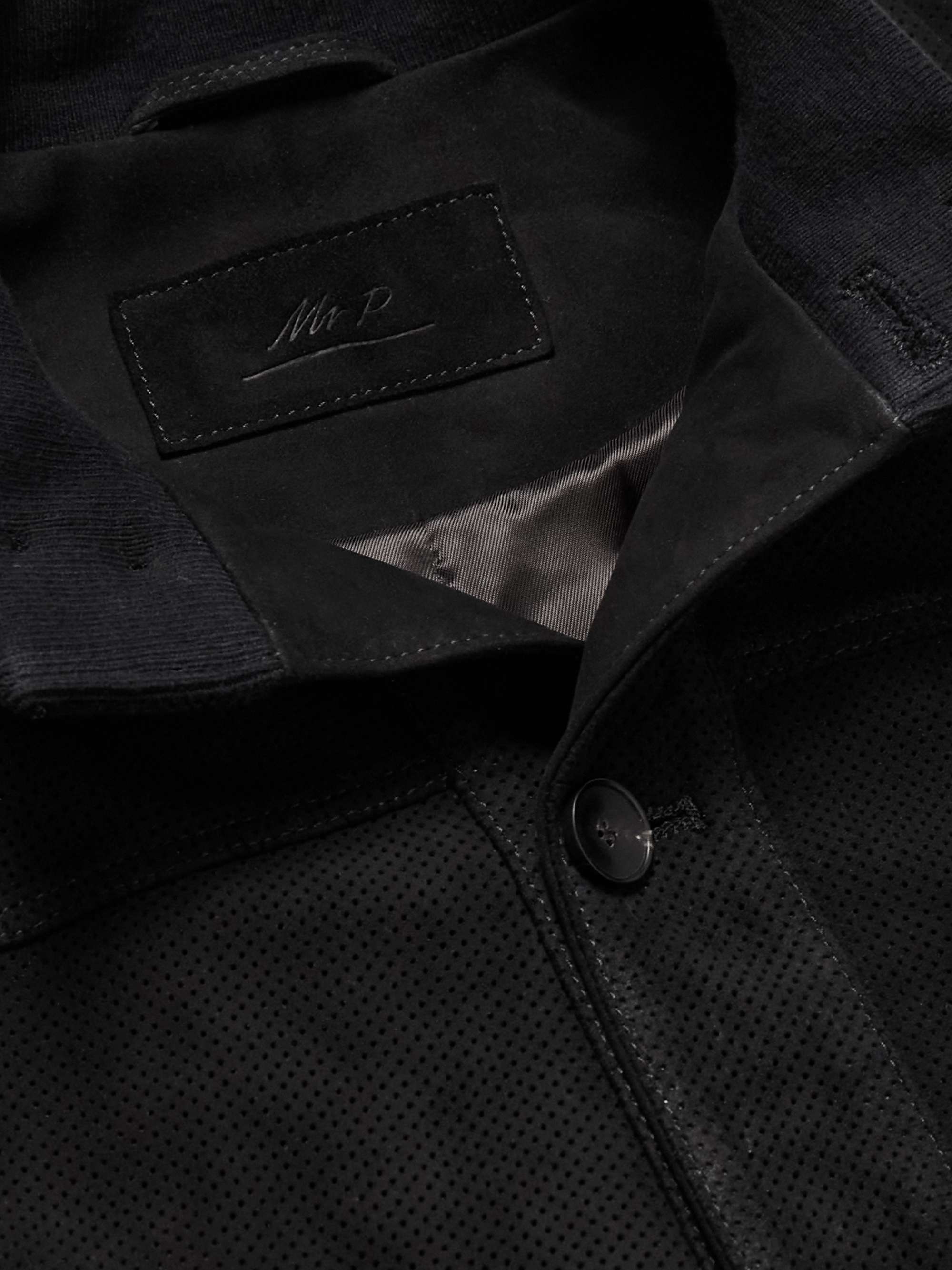 Perforated Suede Harrington Jacket view