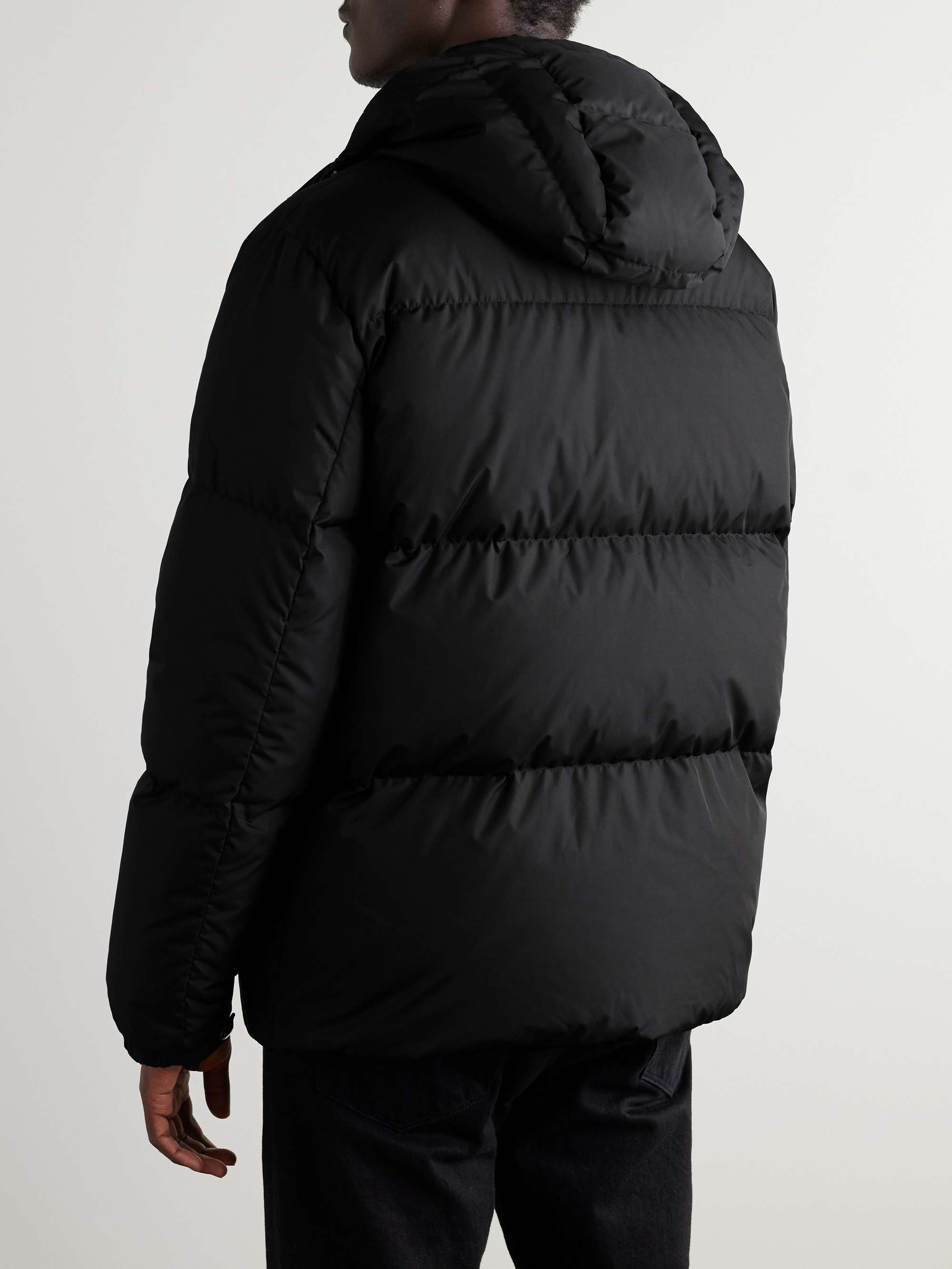 Padded Recycled-Shell Hooded Down Jacket view