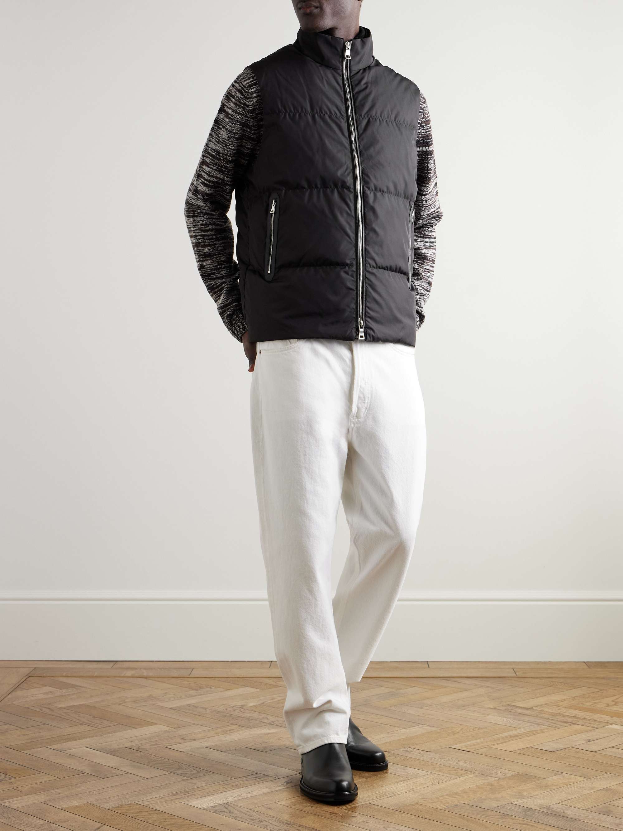 Padded Recycled-Shell Hooded Down Gilet view