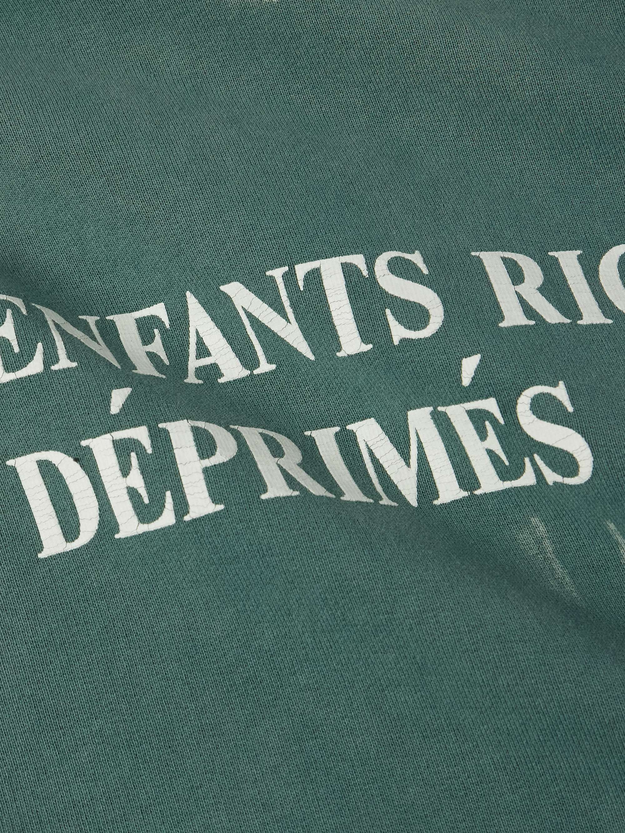 Logo-Print Distressed Cotton-Jersey Hoodie view